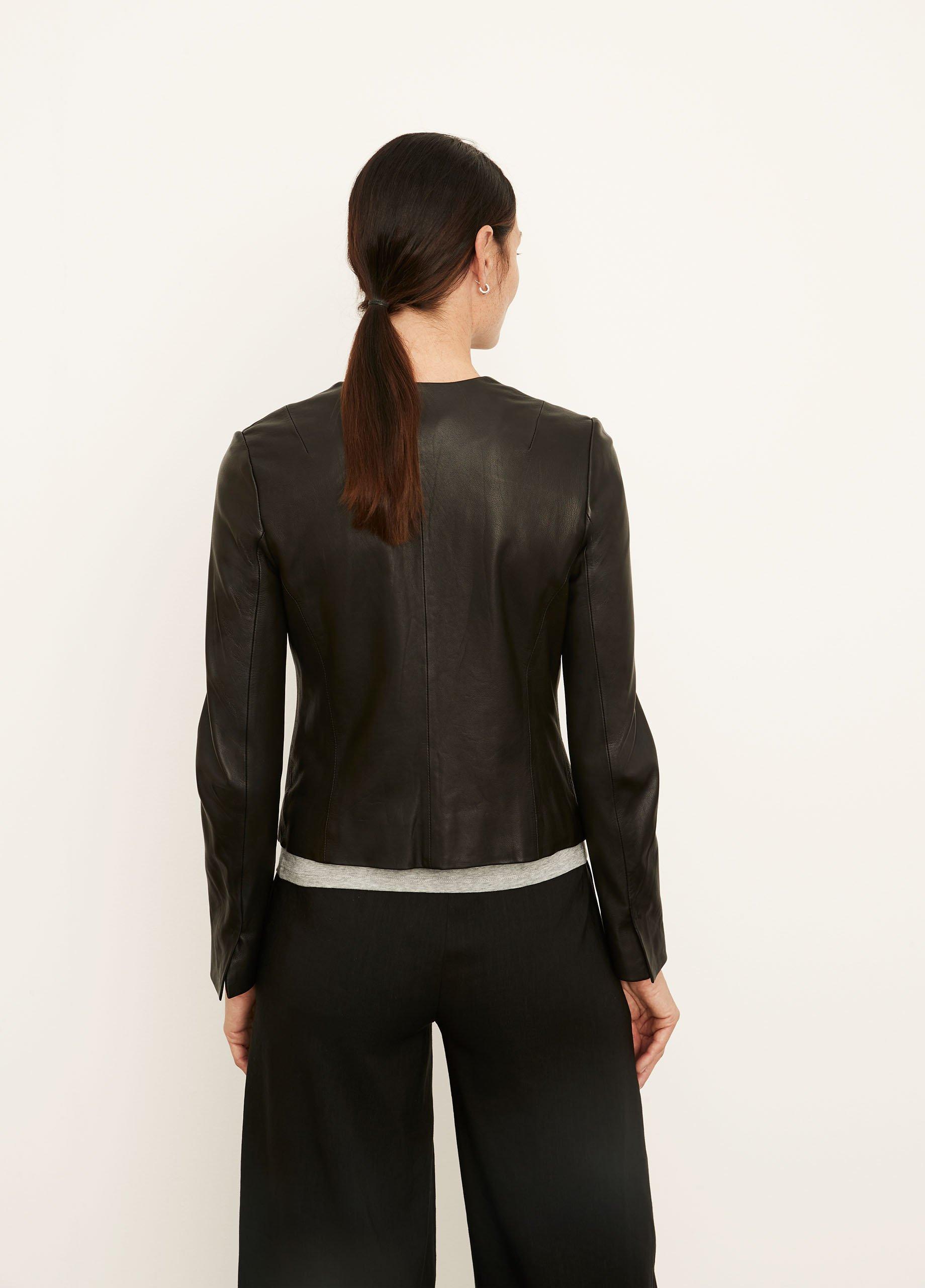 Cross Front Leather Jacket image number 3