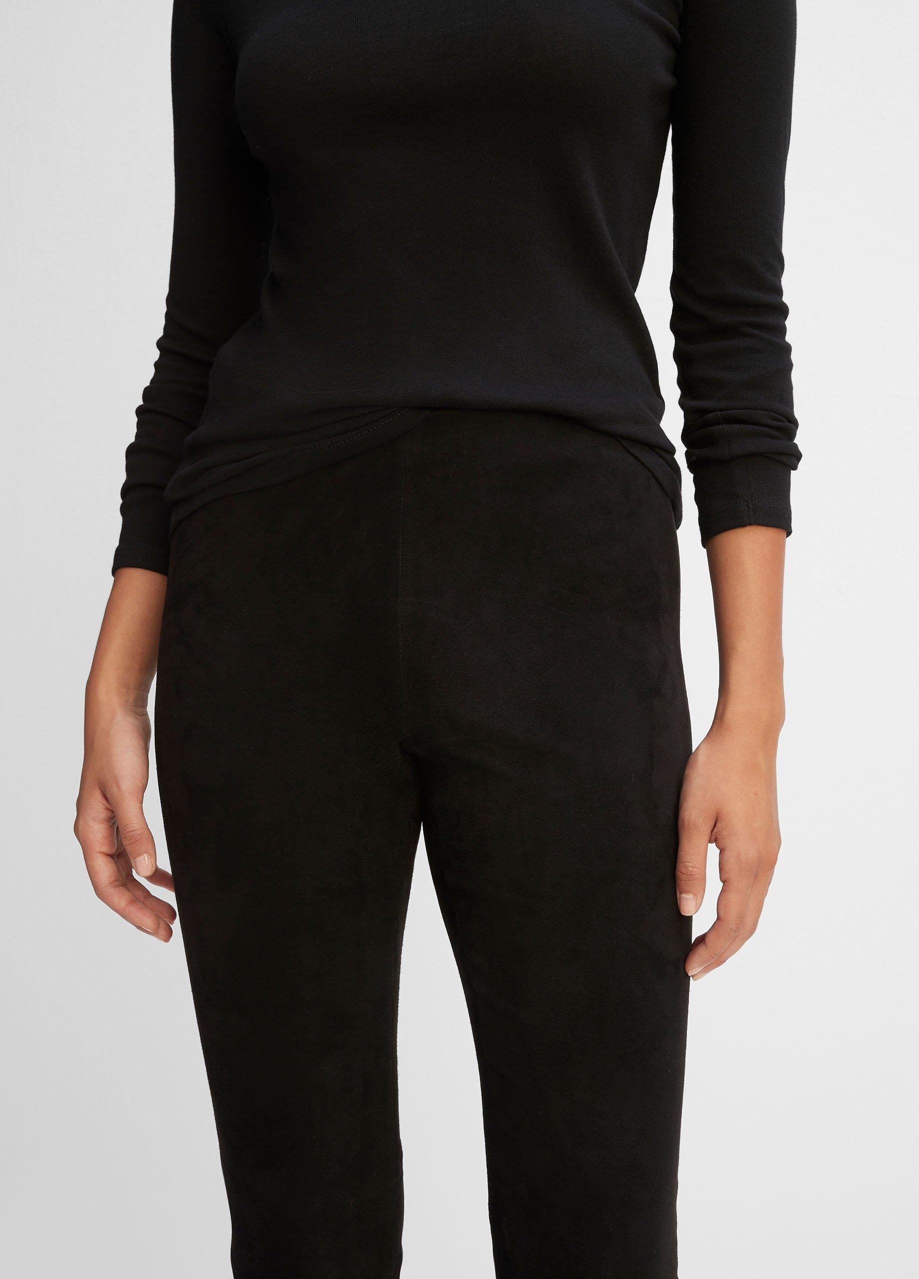 Stretch Suede Split Hem Crop Legging in Leggings