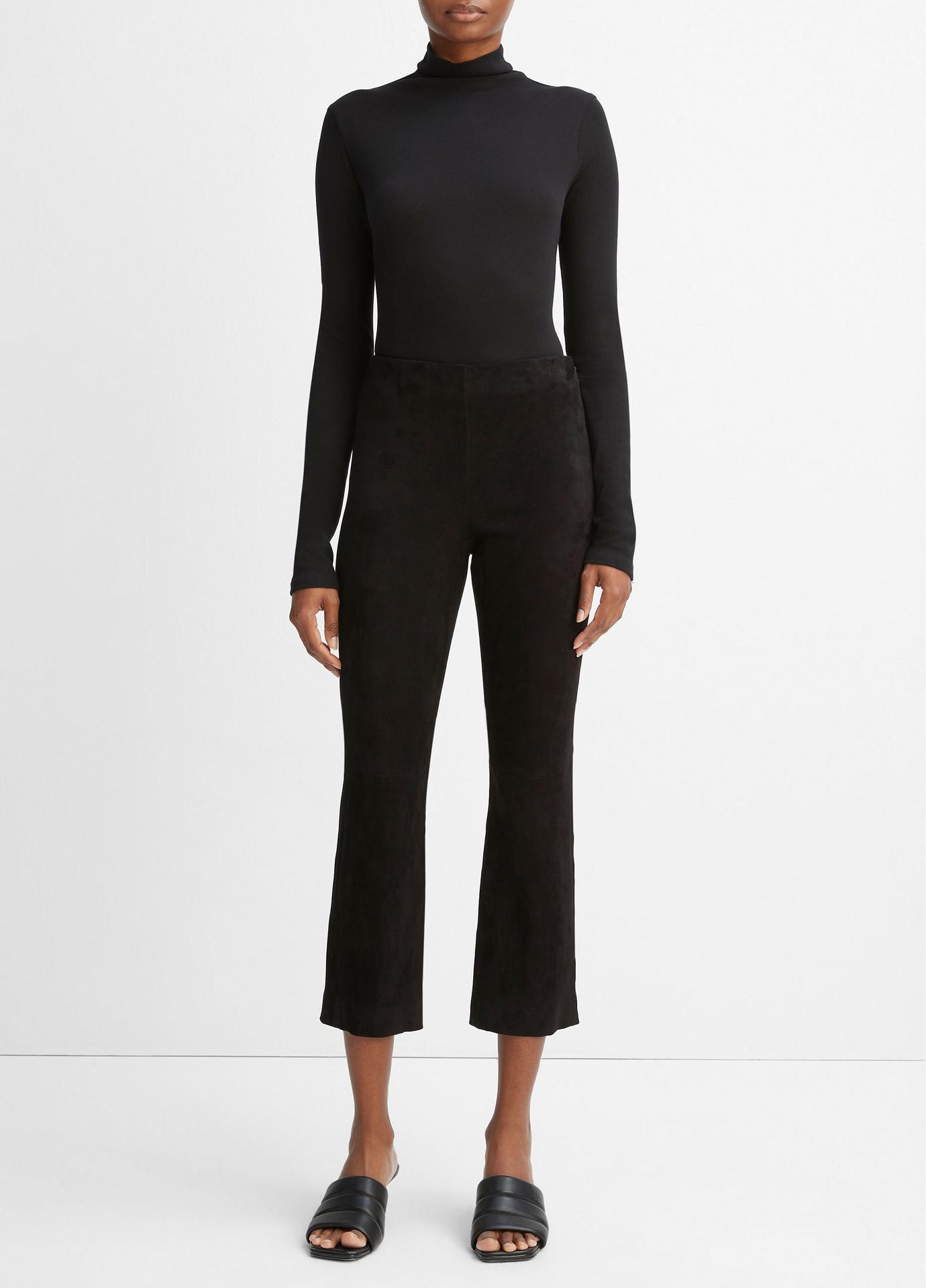 Vince Stretch-Suede Cropped Flare Legging
