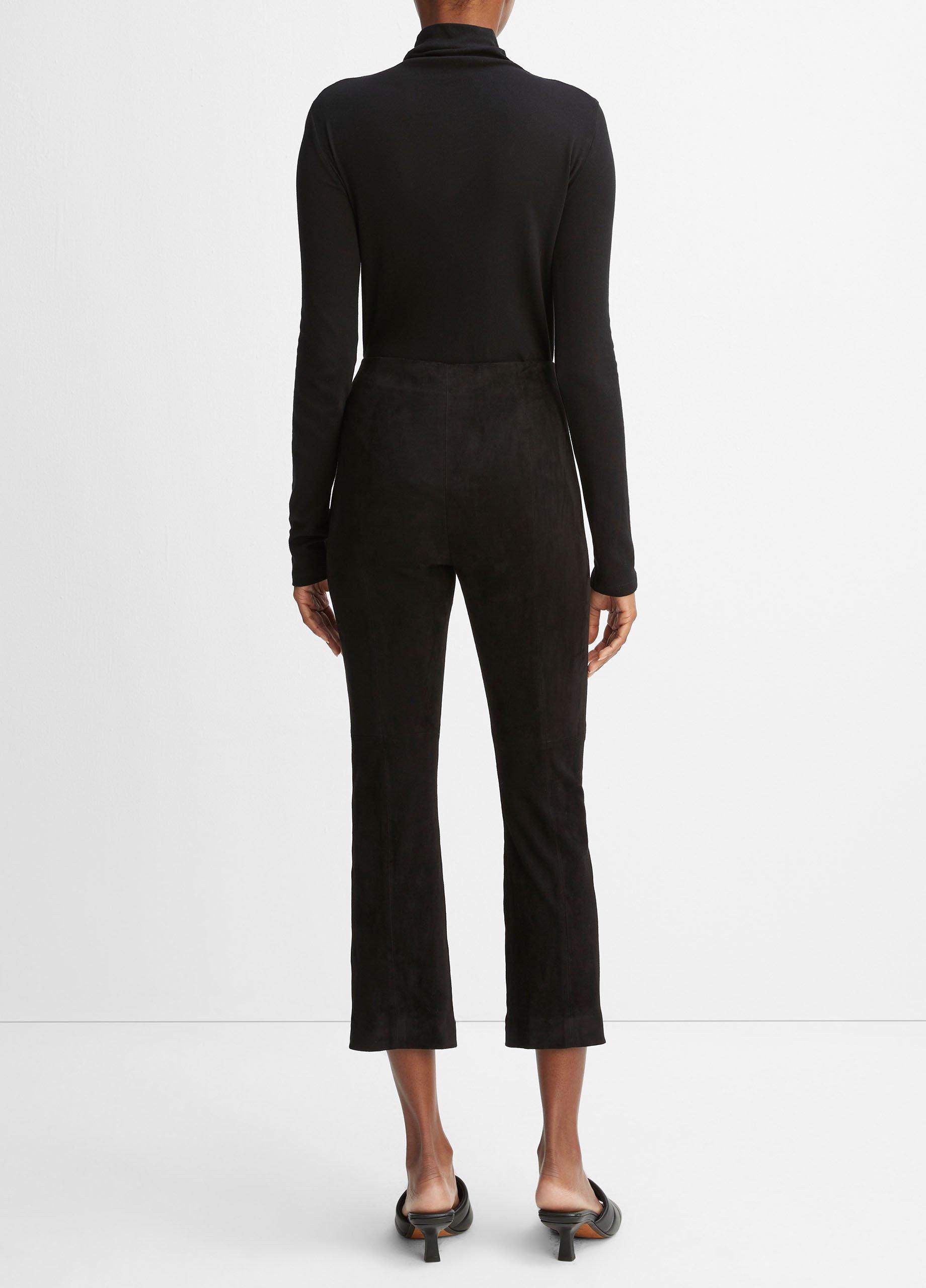 Stretch-Suede Cropped Flare Legging image number 3