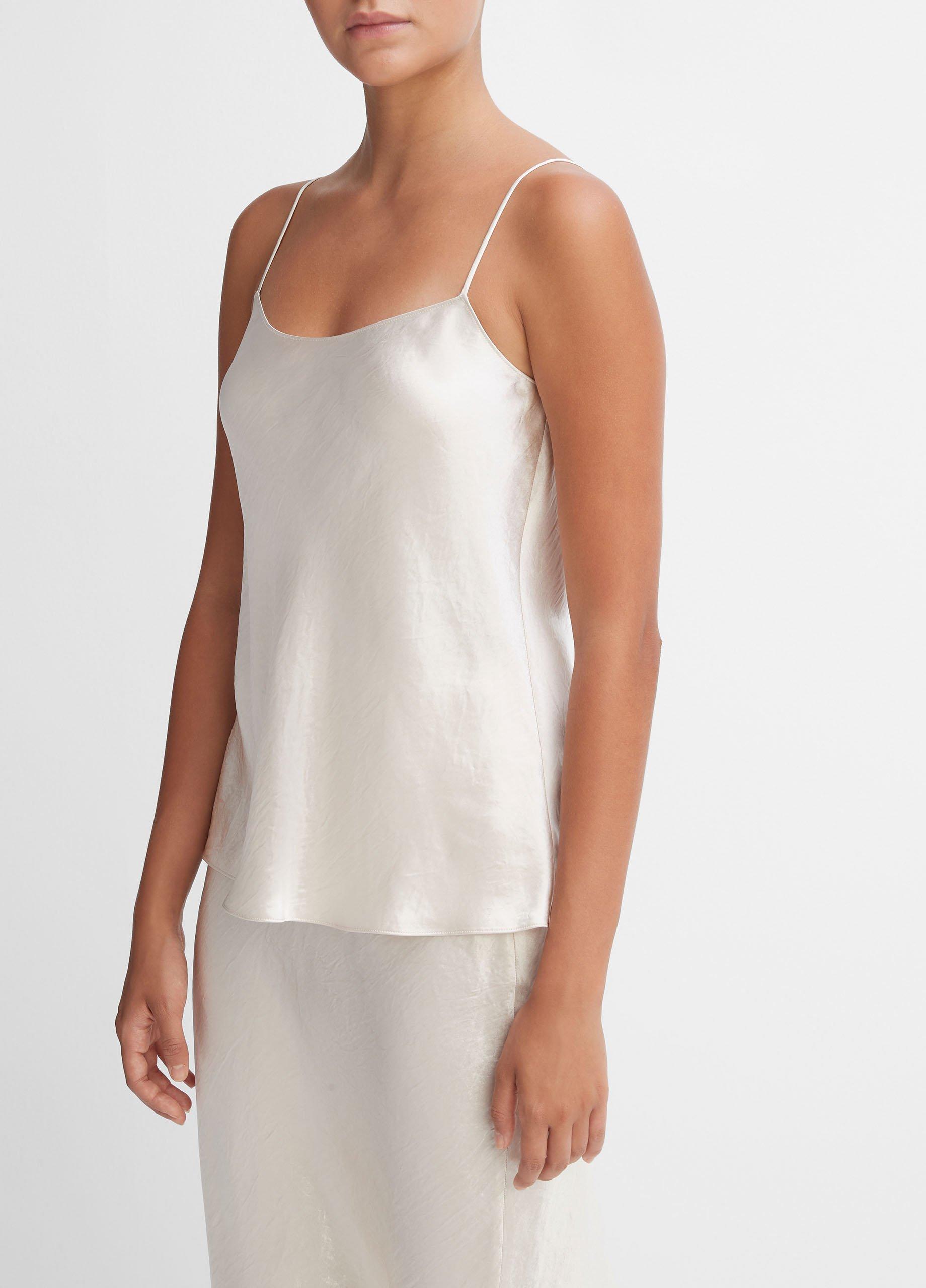 Satin tank top in silver - Vince