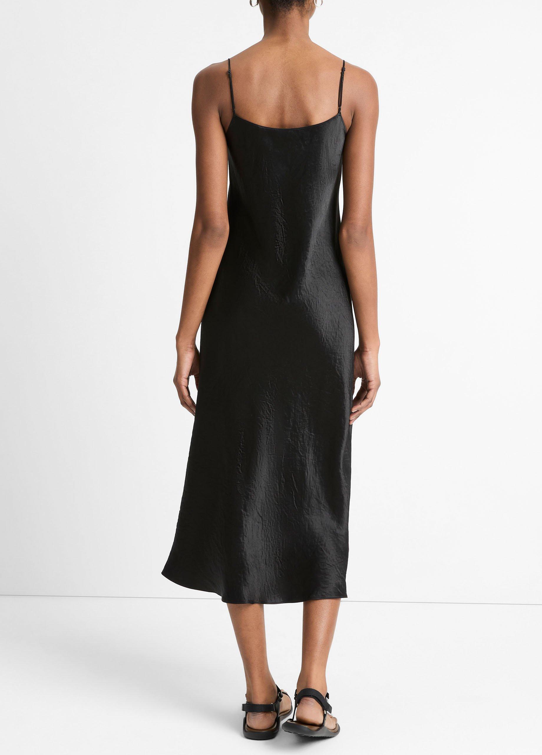 Black Satin Slip Dress