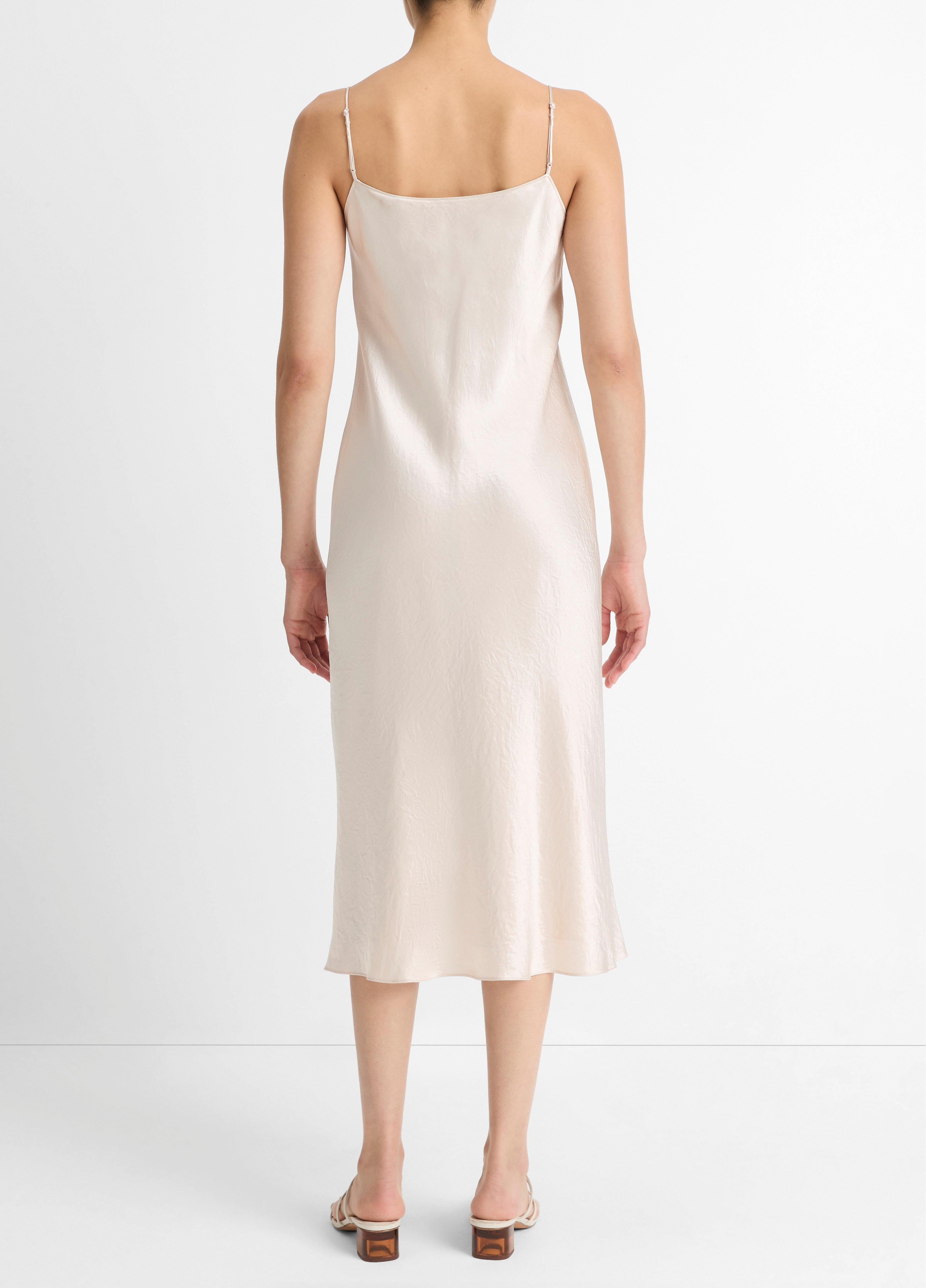 Champagne satin slip dress hotsell