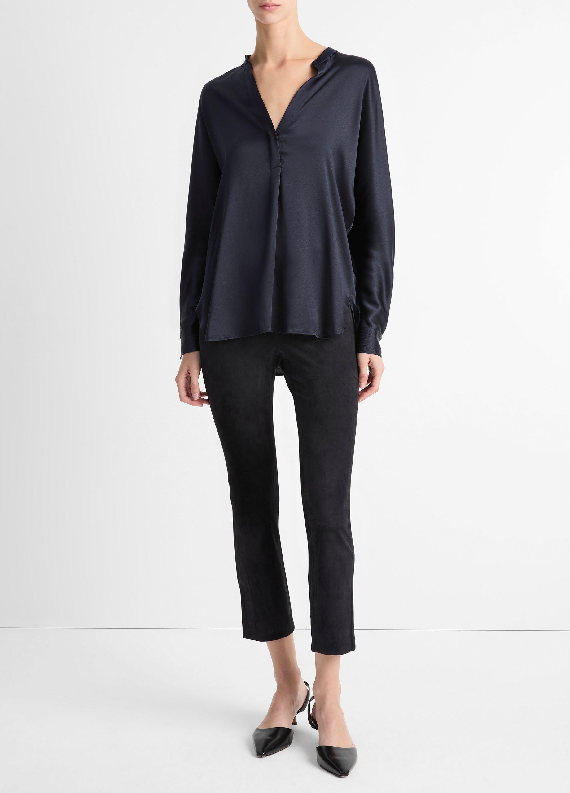 Stella McCartney band-collar silk blouse - Neutrals