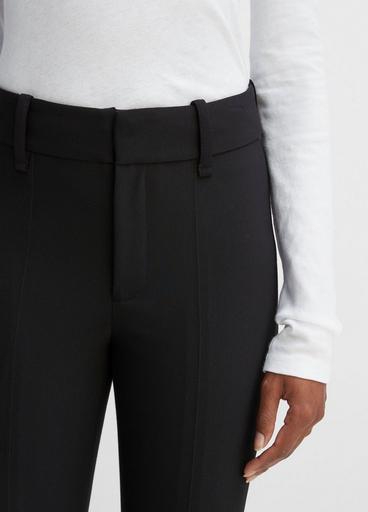 Poise High Waist Fold Over Trousers in Washed Black