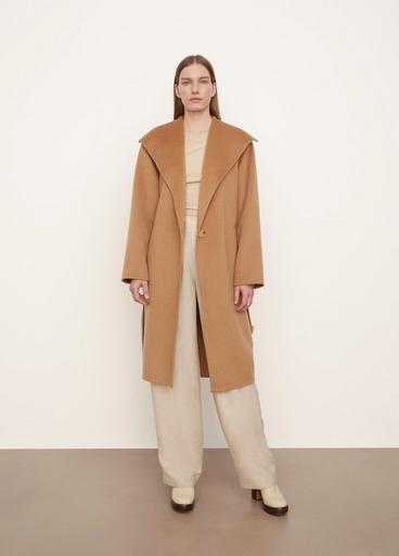 Wool and Cashmere Belted Drape-Neck Coat image number 0