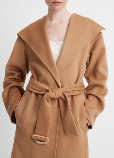 Wool and Cashmere Belted Drape-Neck Coat image number 1