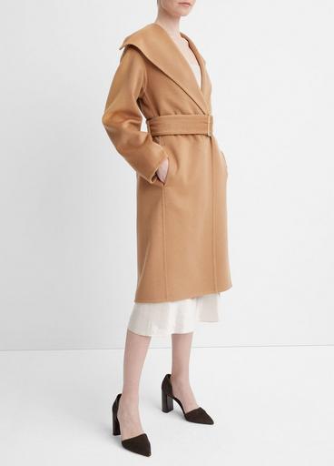 Wool and Cashmere Belted Drape-Neck Coat image number 2