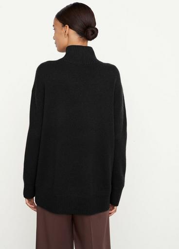 Cashmere Side-Slit Turtleneck Sweater image number 3