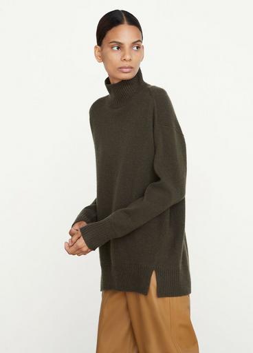 Cashmere Side-Slit Turtleneck Sweater image number 2