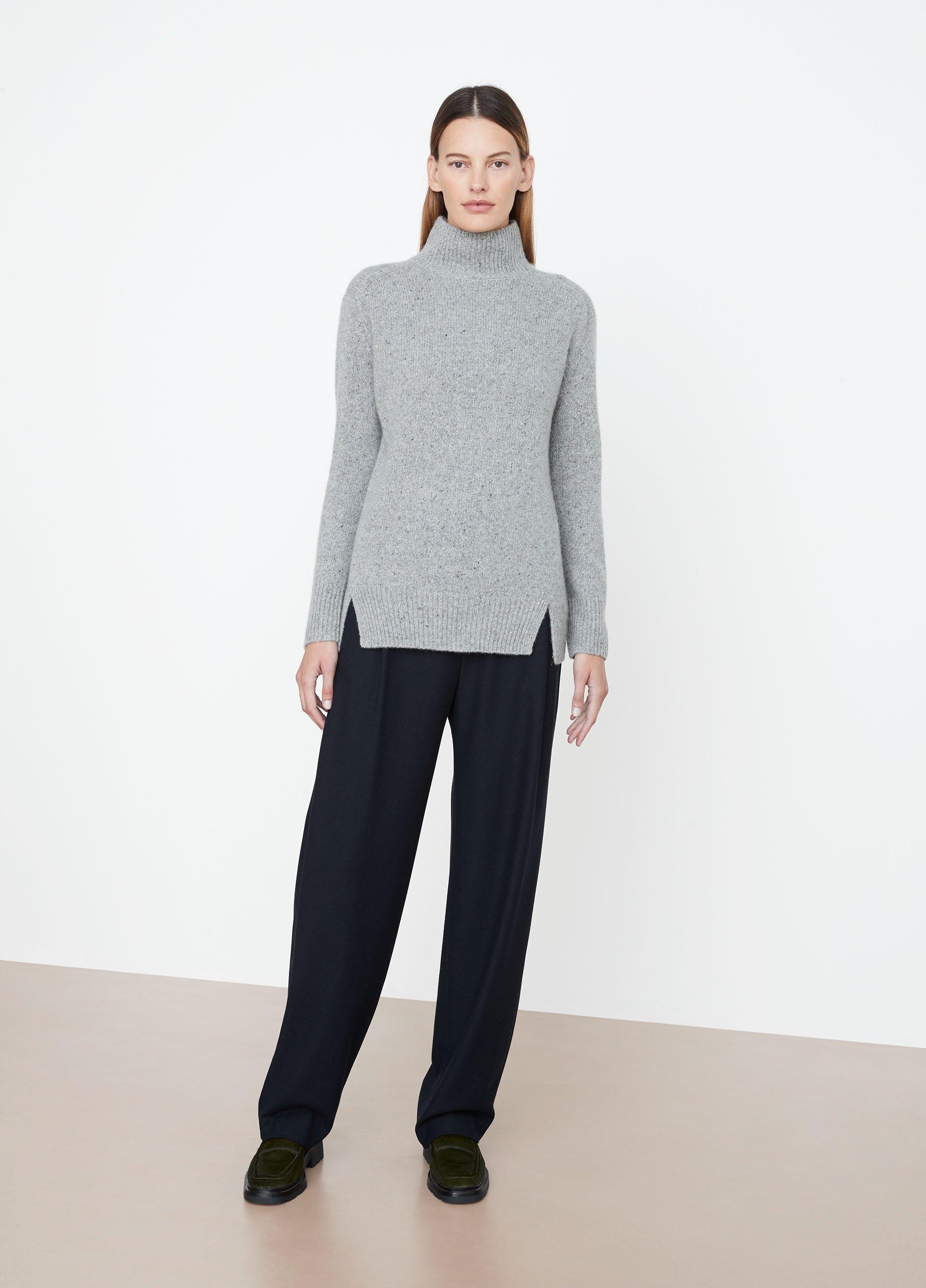 Donegal Cashmere Side-Slit Turtleneck Sweater image number 0