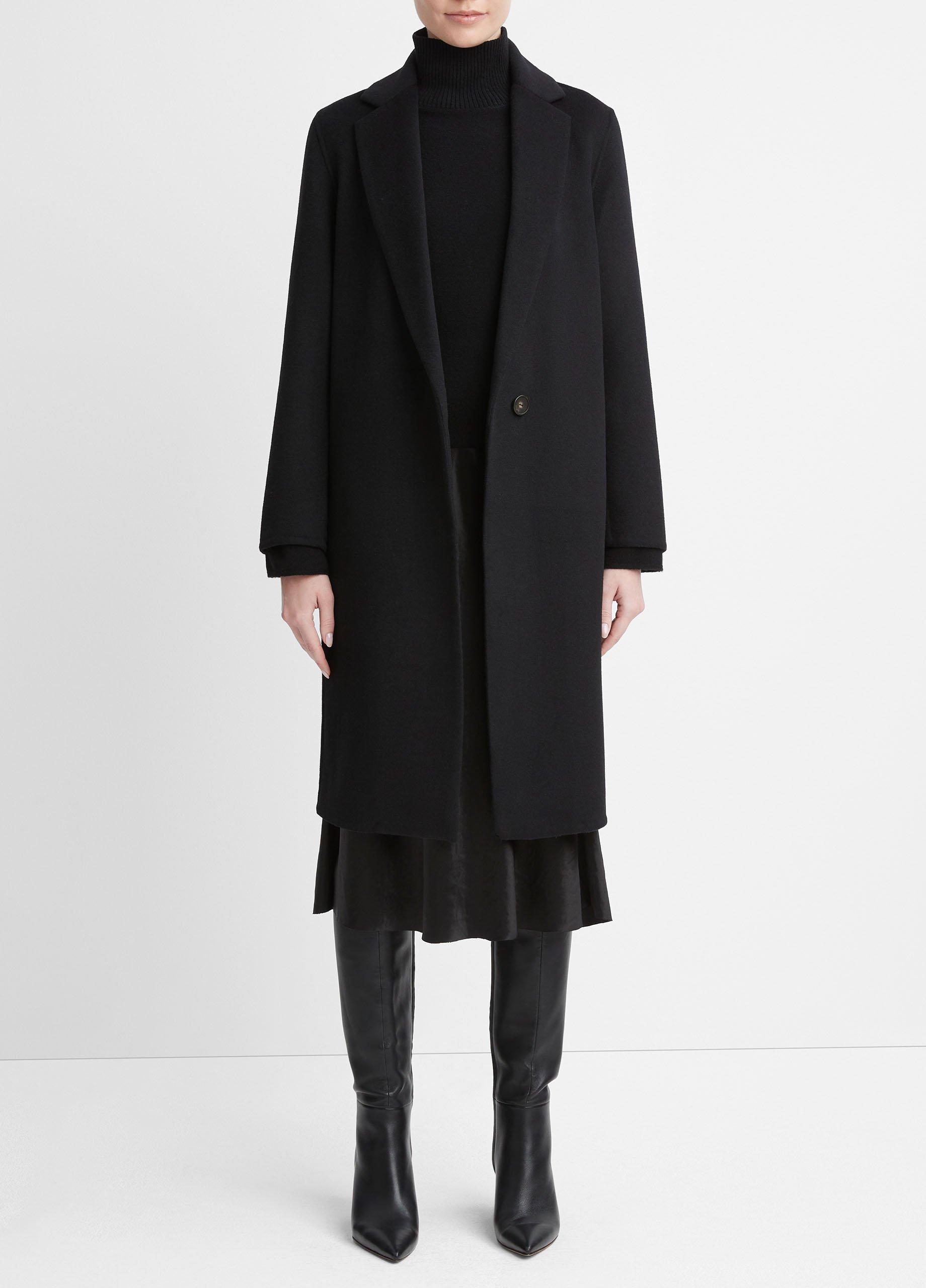 빈스 Vince Classic Straight Coat,BLACK