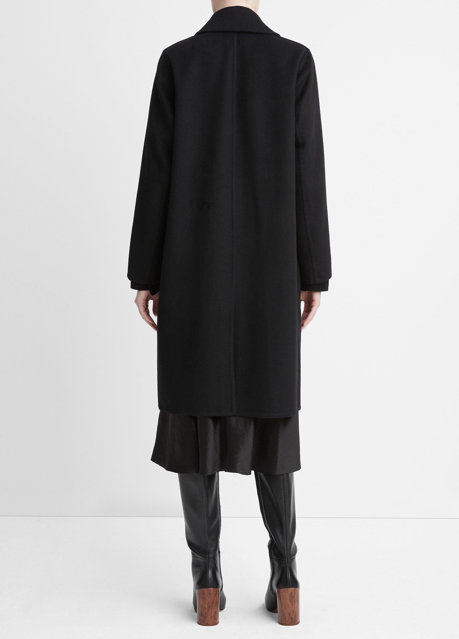 Product image for Classic Wool-Blend Straight Coat - Black