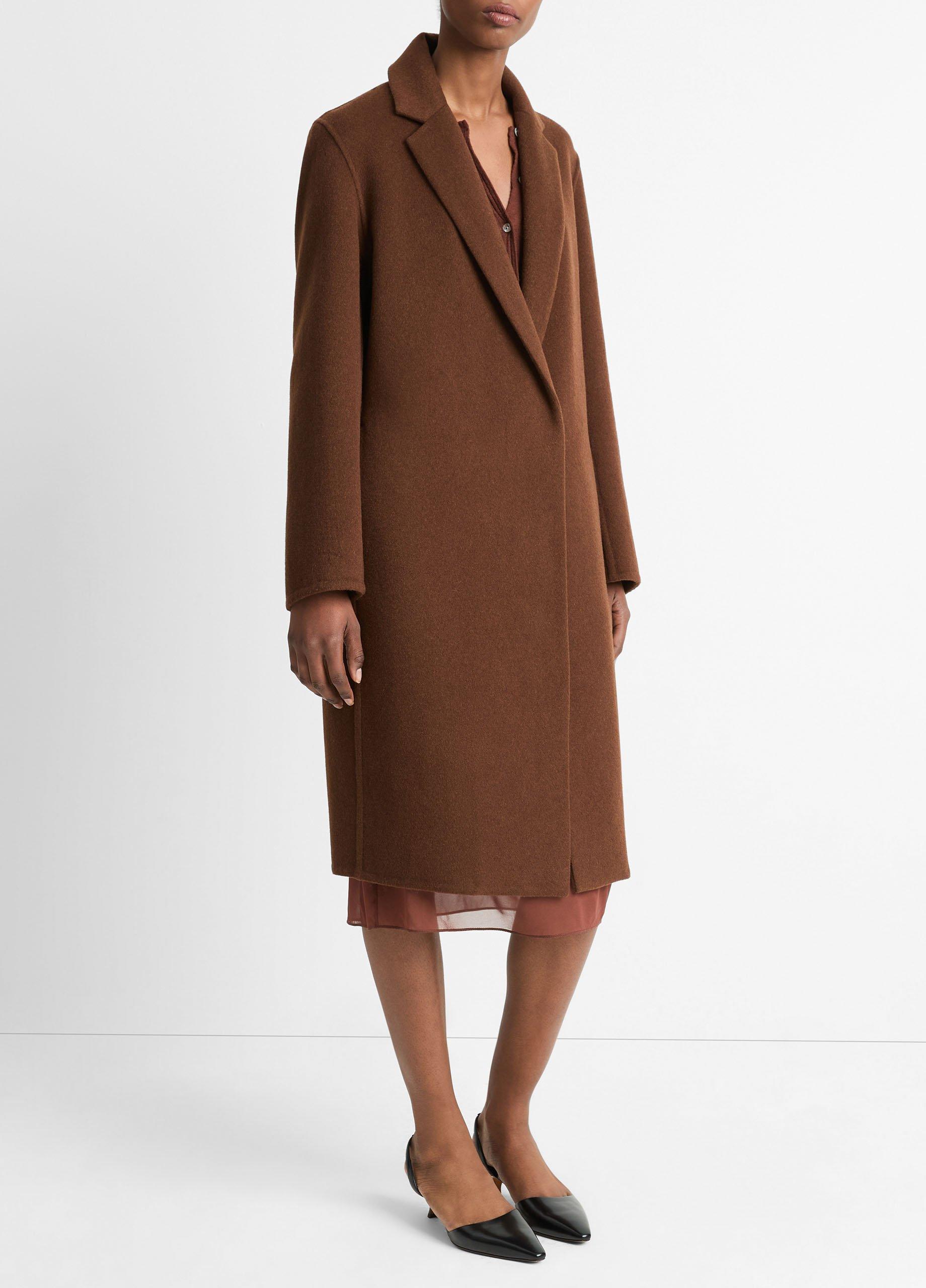 Classic Wool-Blend Straight Coat in Jackets & Outerwear | Vince