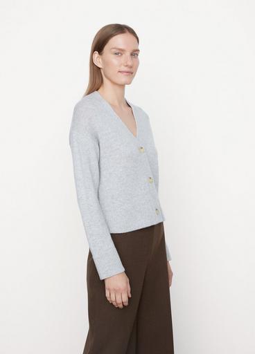 Wool and Cashmere Boxy Three-Button Cardigan image number 2