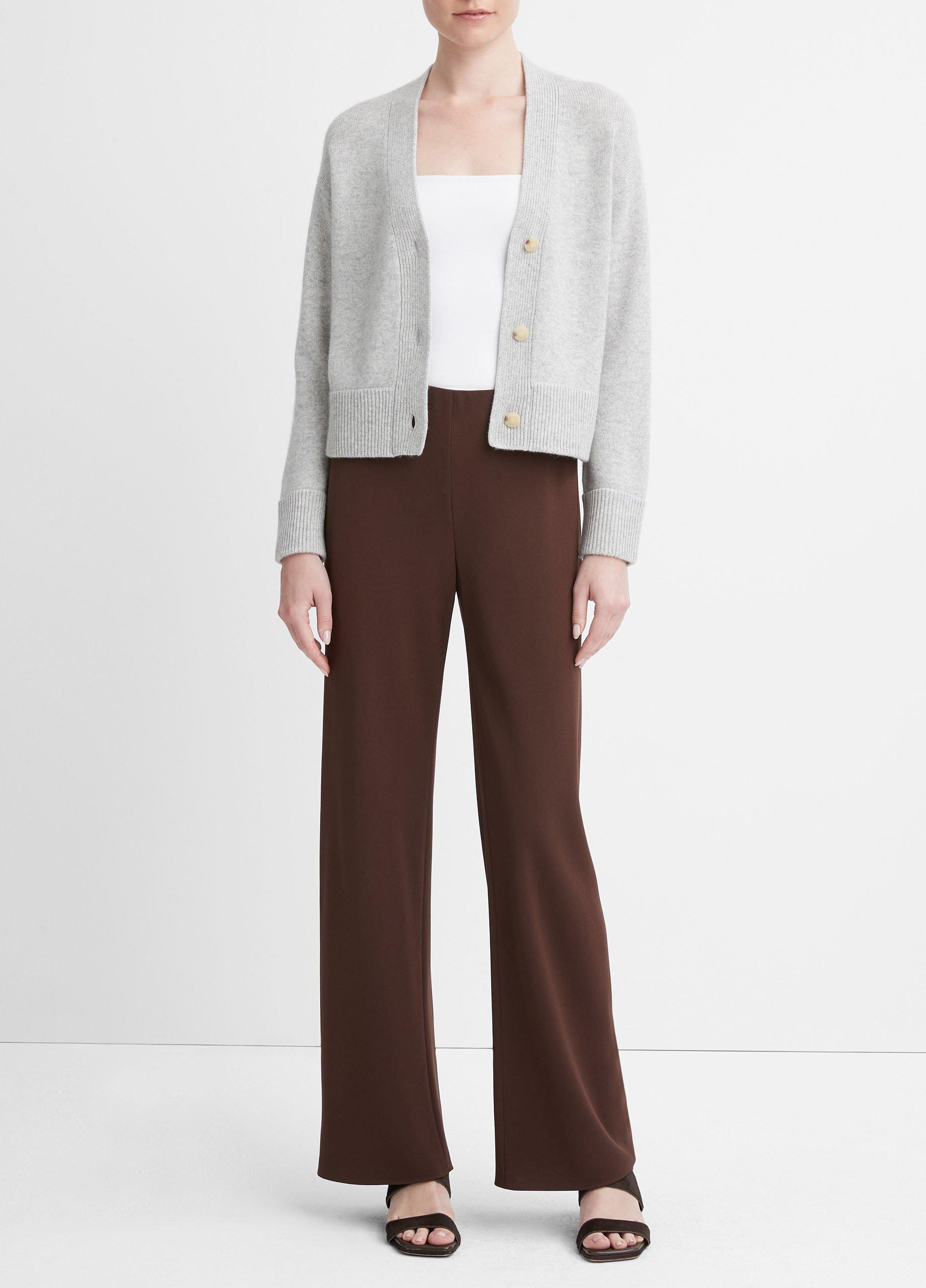 Wool and Cashmere Boxy Three-Button Cardigan