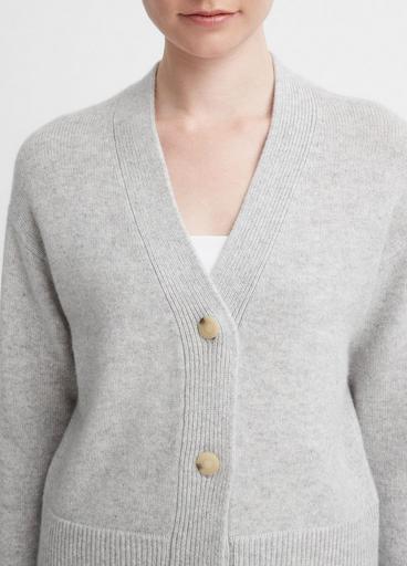Wool and Cashmere Boxy Three-Button Cardigan image number 1