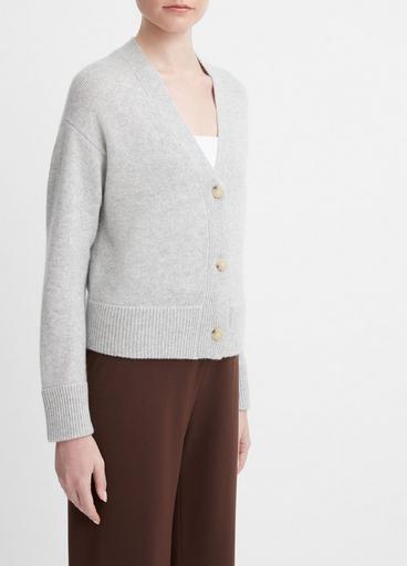 Wool and Cashmere Boxy Three-Button Cardigan image number 2