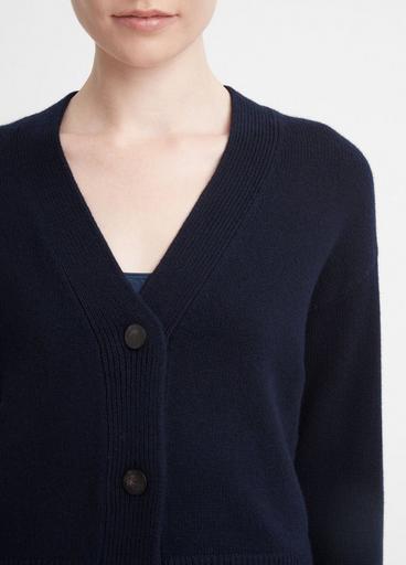 Wool and Cashmere Boxy Three-Button Cardigan in Sweaters | Vince