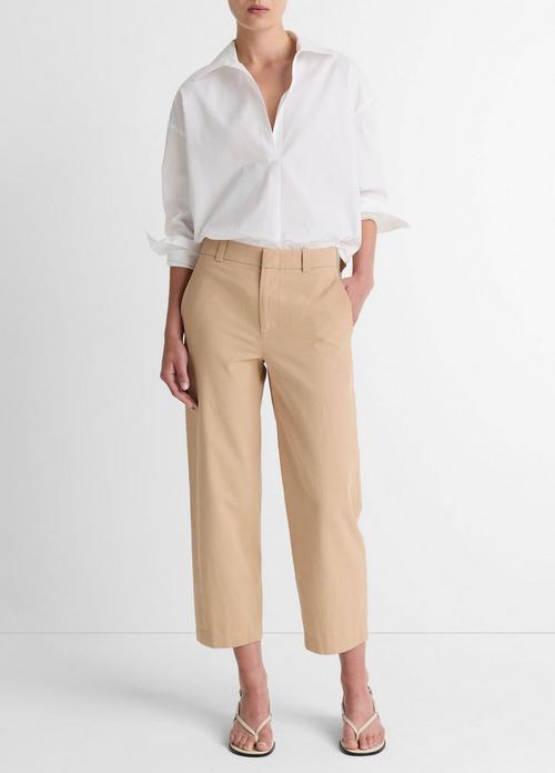 Mid-Rise Washed Cotton Crop Pant