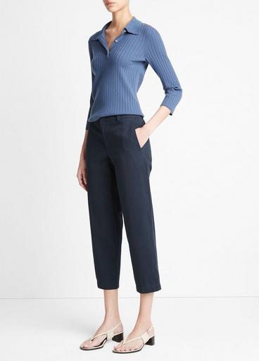 Low-Rise Washed Cotton Crop Pant image number 2