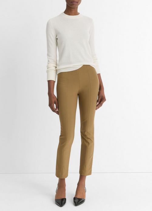 Italian Cotton-Blend Stitch-Front Seam Legging