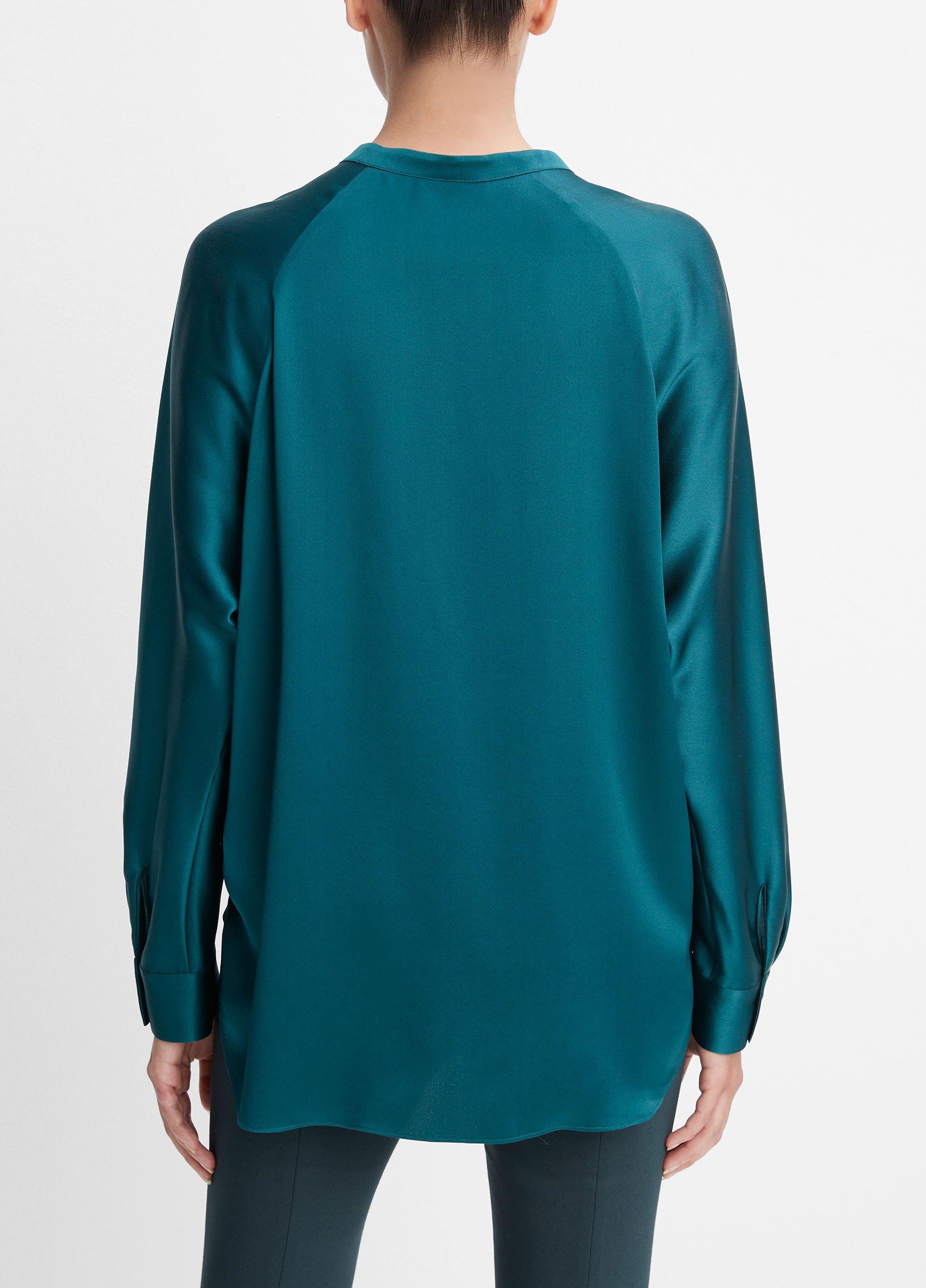 Vince spread-collar silk shirt - Green