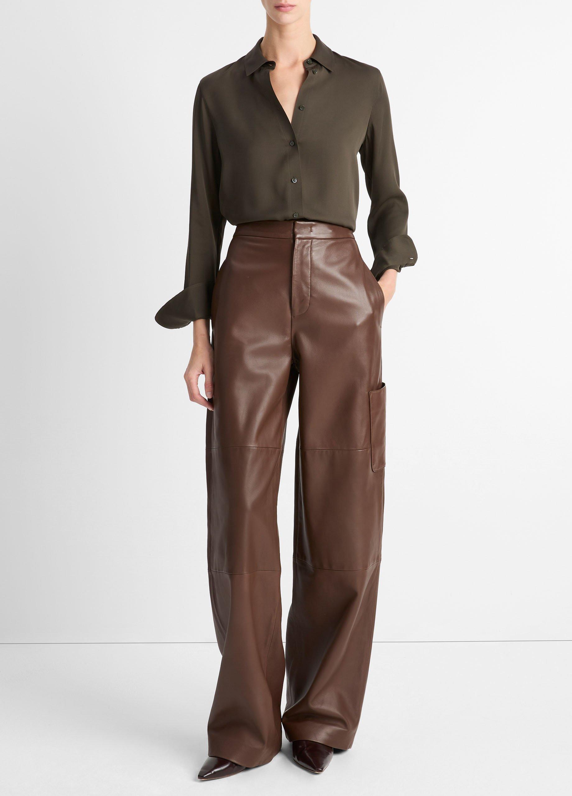 (取寄) ヴィンス レディース スリム フィッティド ブラウザ Vince women Slim Black Cotton-Blend High-Waist Bias Pant in Trousers | Vince
