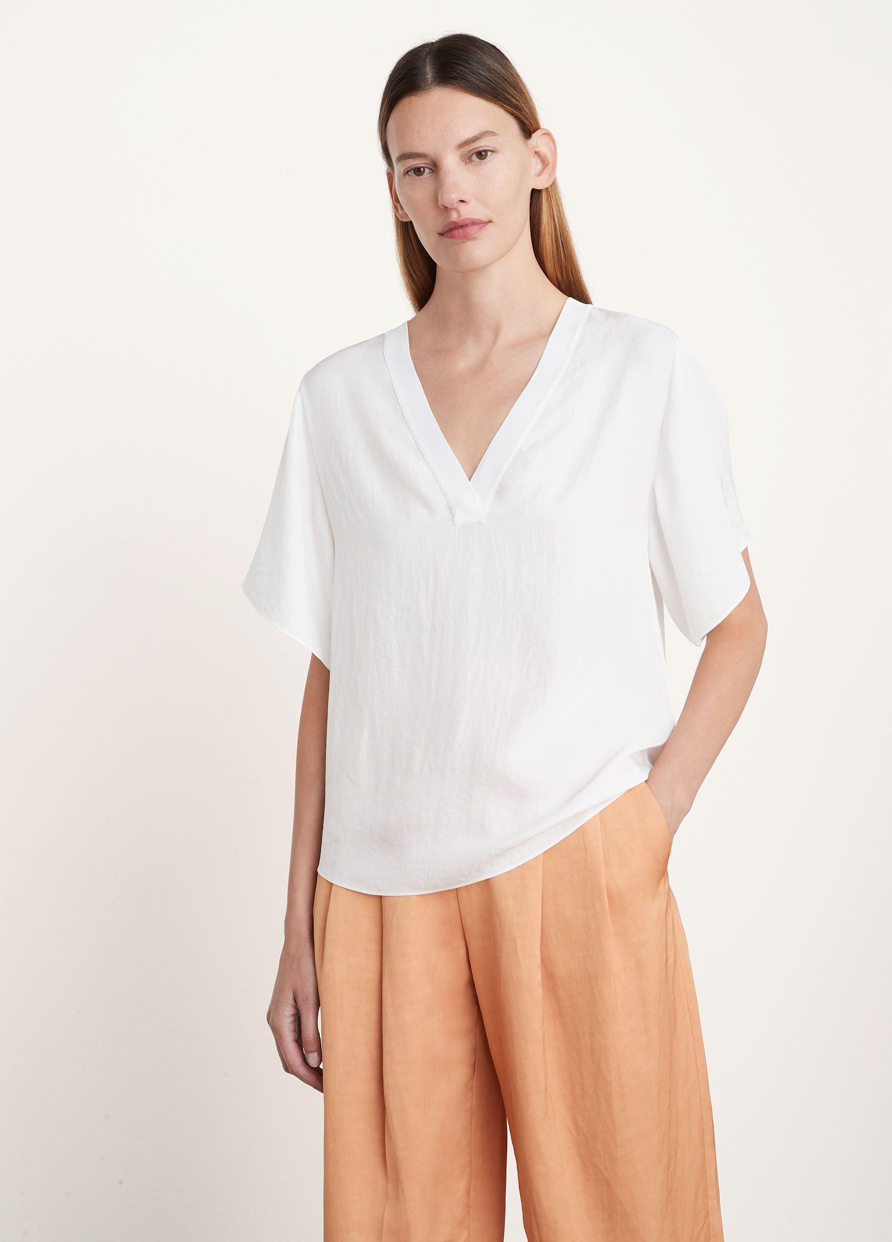 Double V-Neck Short Sleeve Popover image number 1