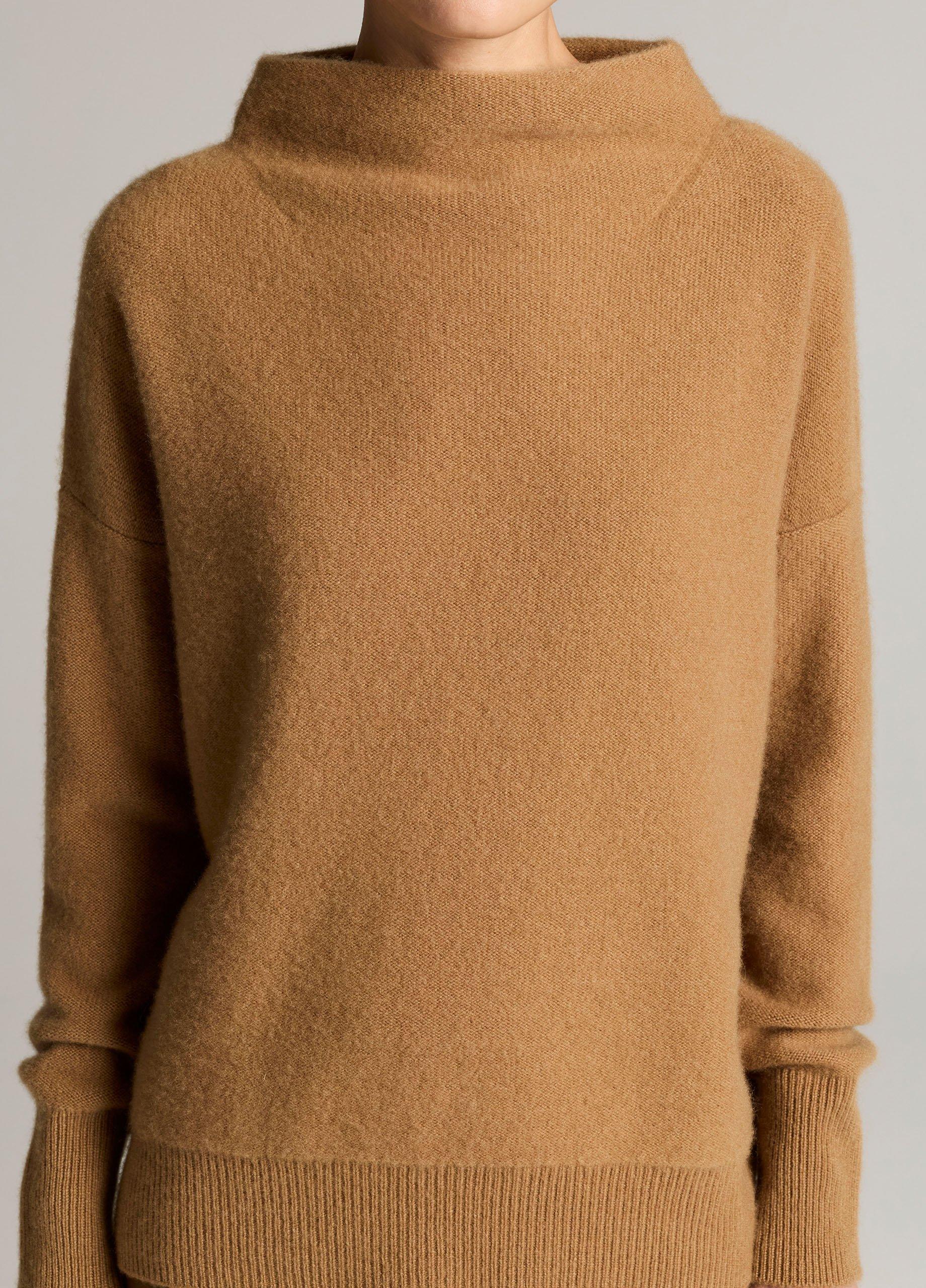 Plush Cashmere Funnel-Neck Sweater image number 1