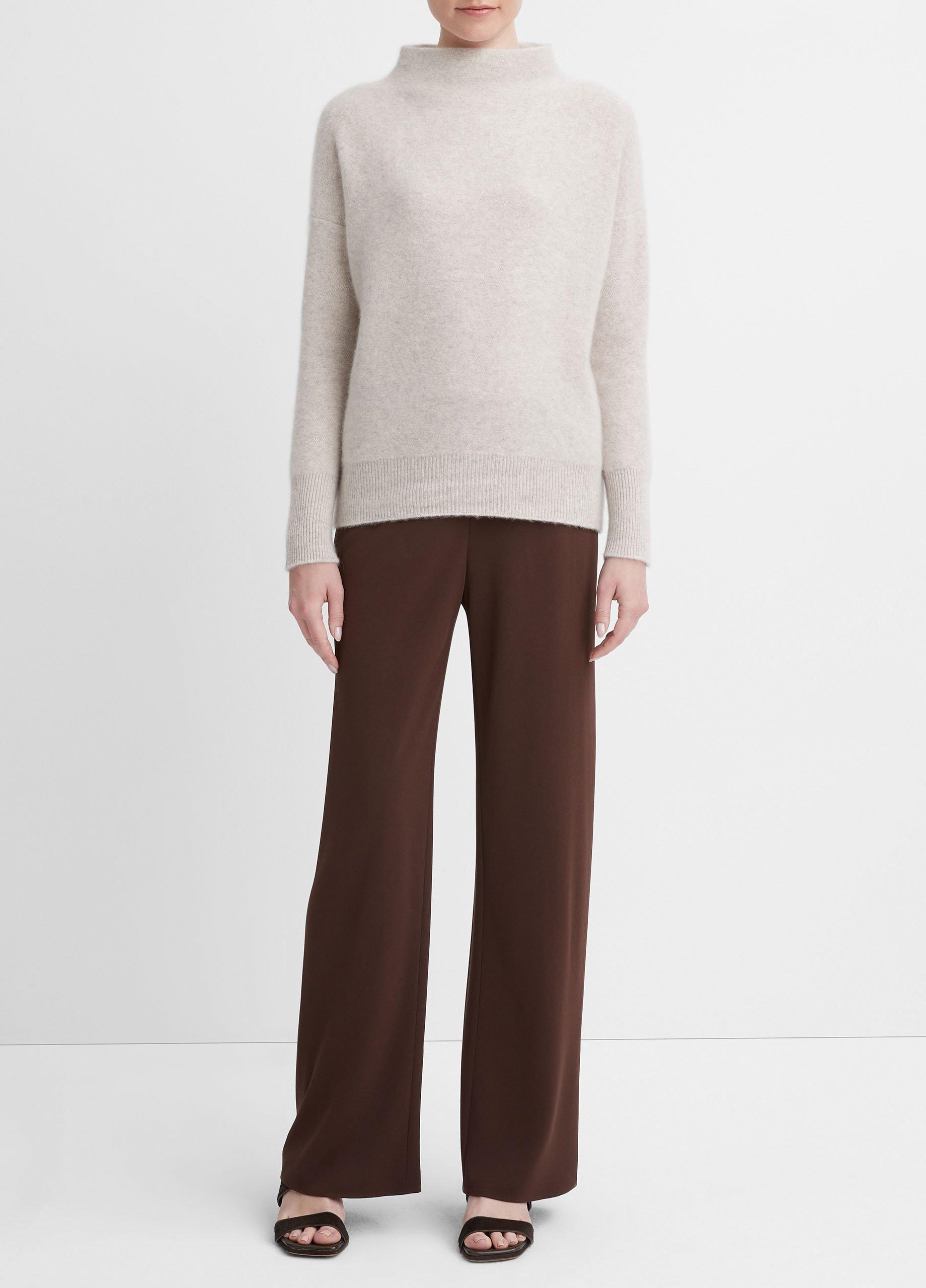 빈스 Vince Plush Cashmere Funnel Neck Sweater,MARBLE