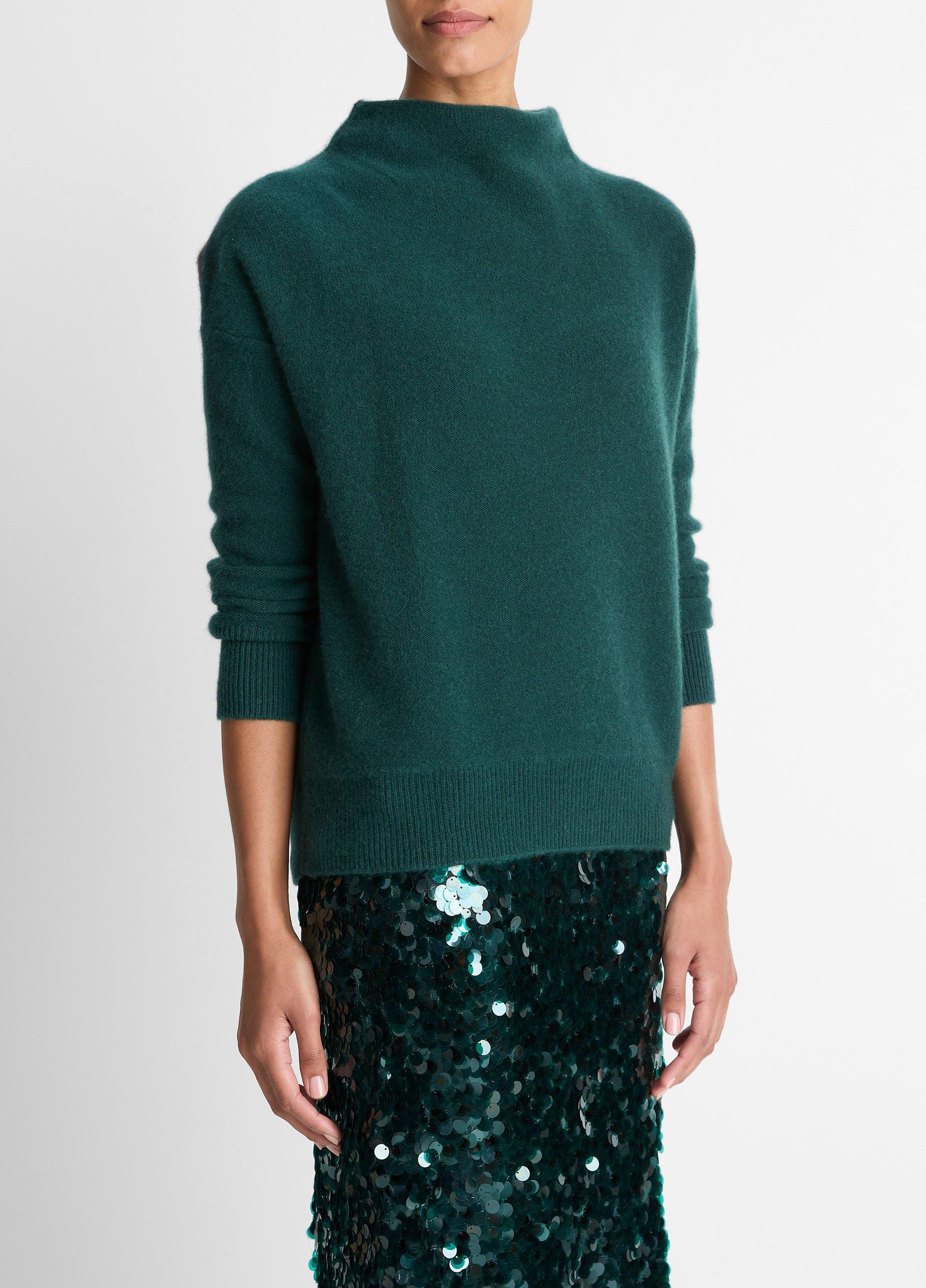 Plush Cashmere Funnel-Neck Sweater image number 1