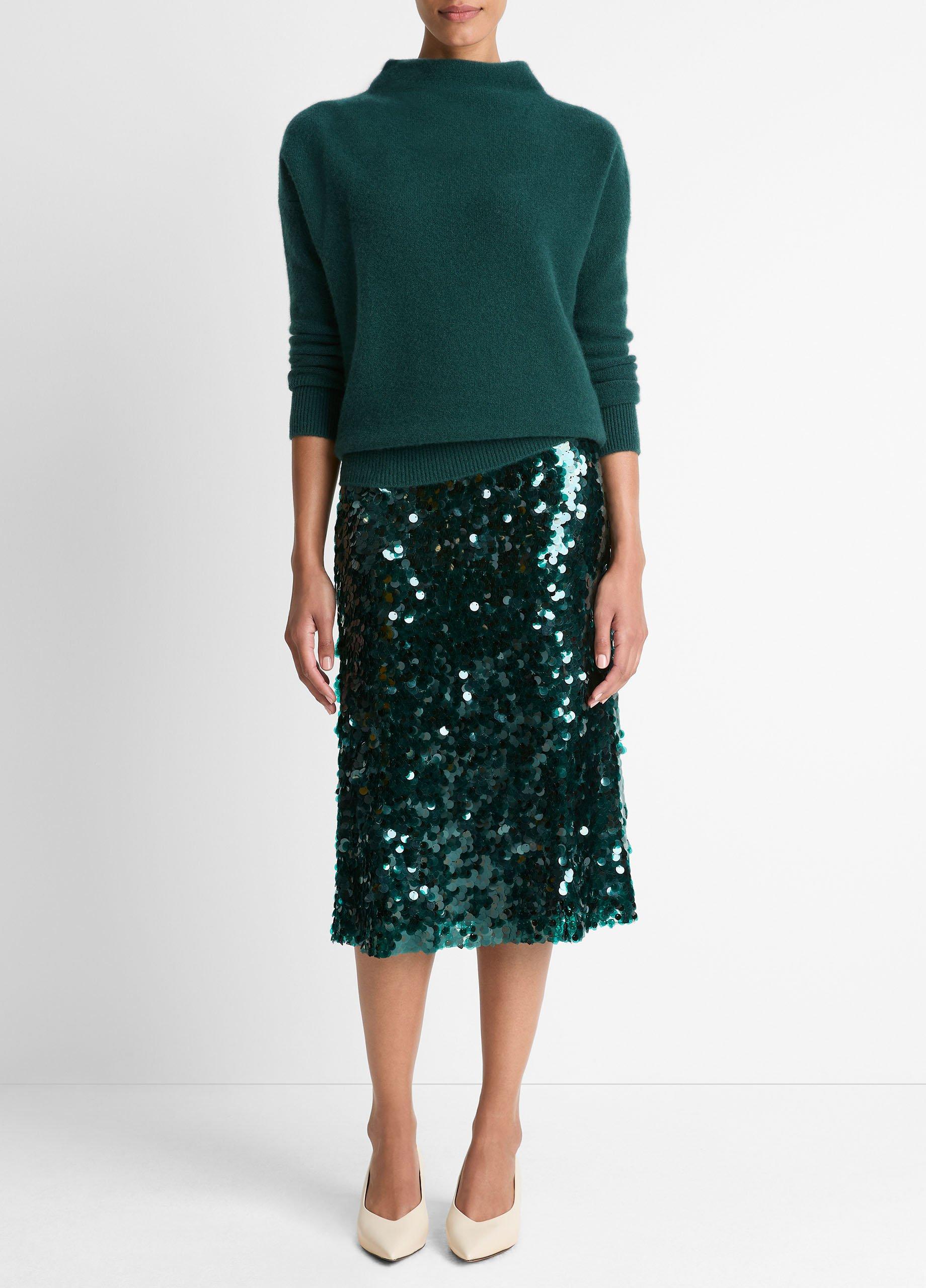 Plush Cashmere Funnel-Neck Sweater image number 3