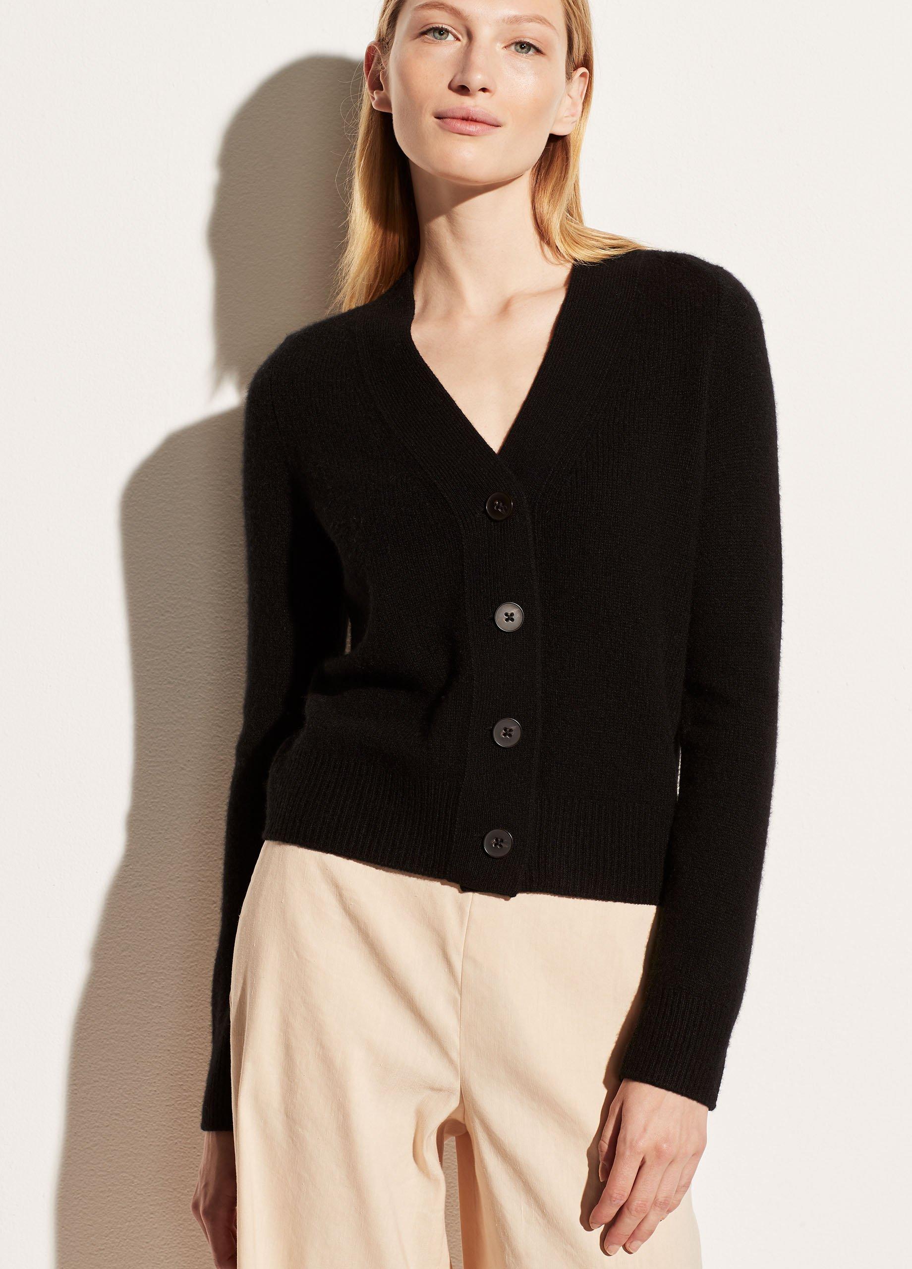 Cashmere Shrunken Button Cardigan image number 0