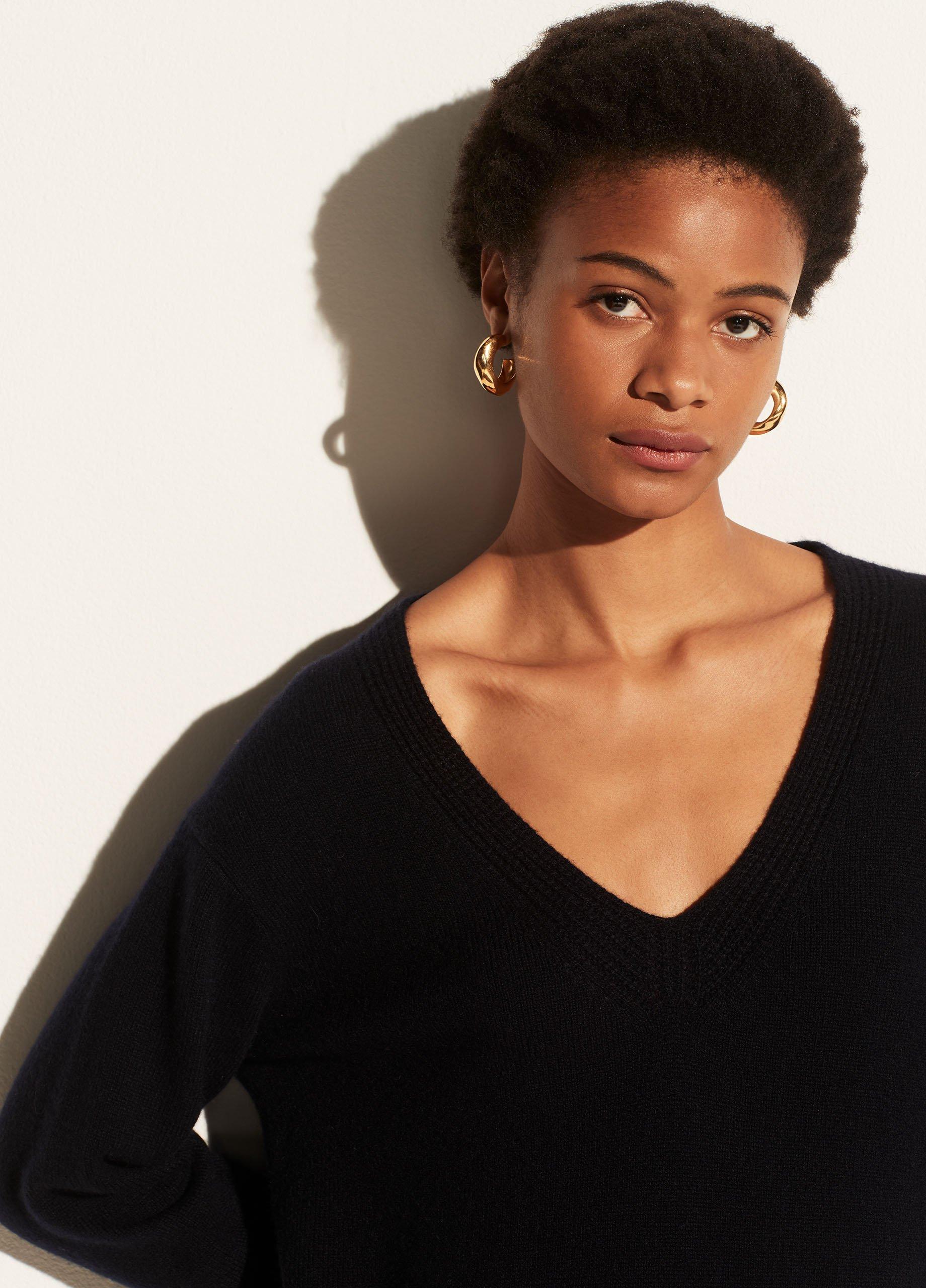 Cashmere Rib Trim V-Neck Tunic image number 1