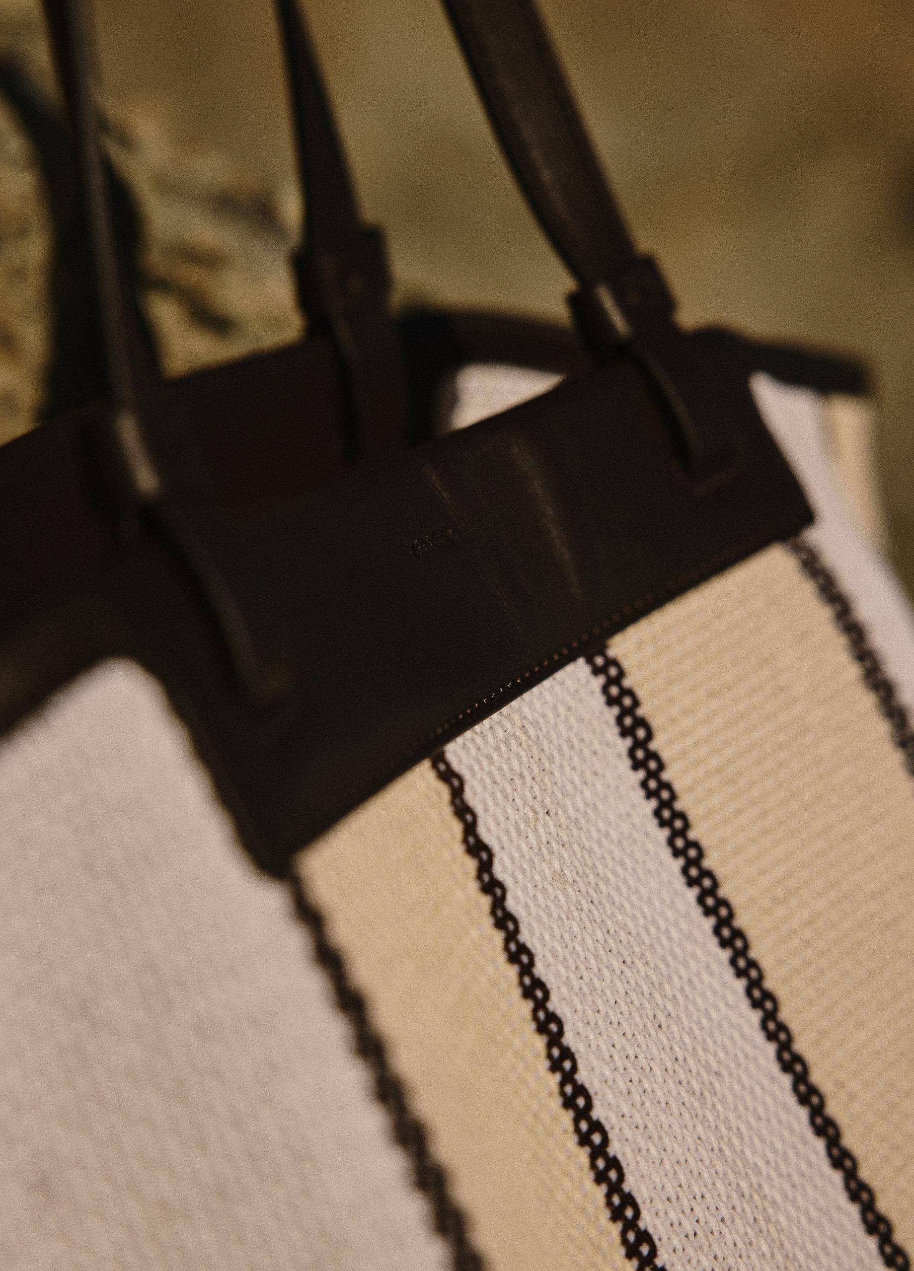 Marin Woven Cotton Large Tote image number 4