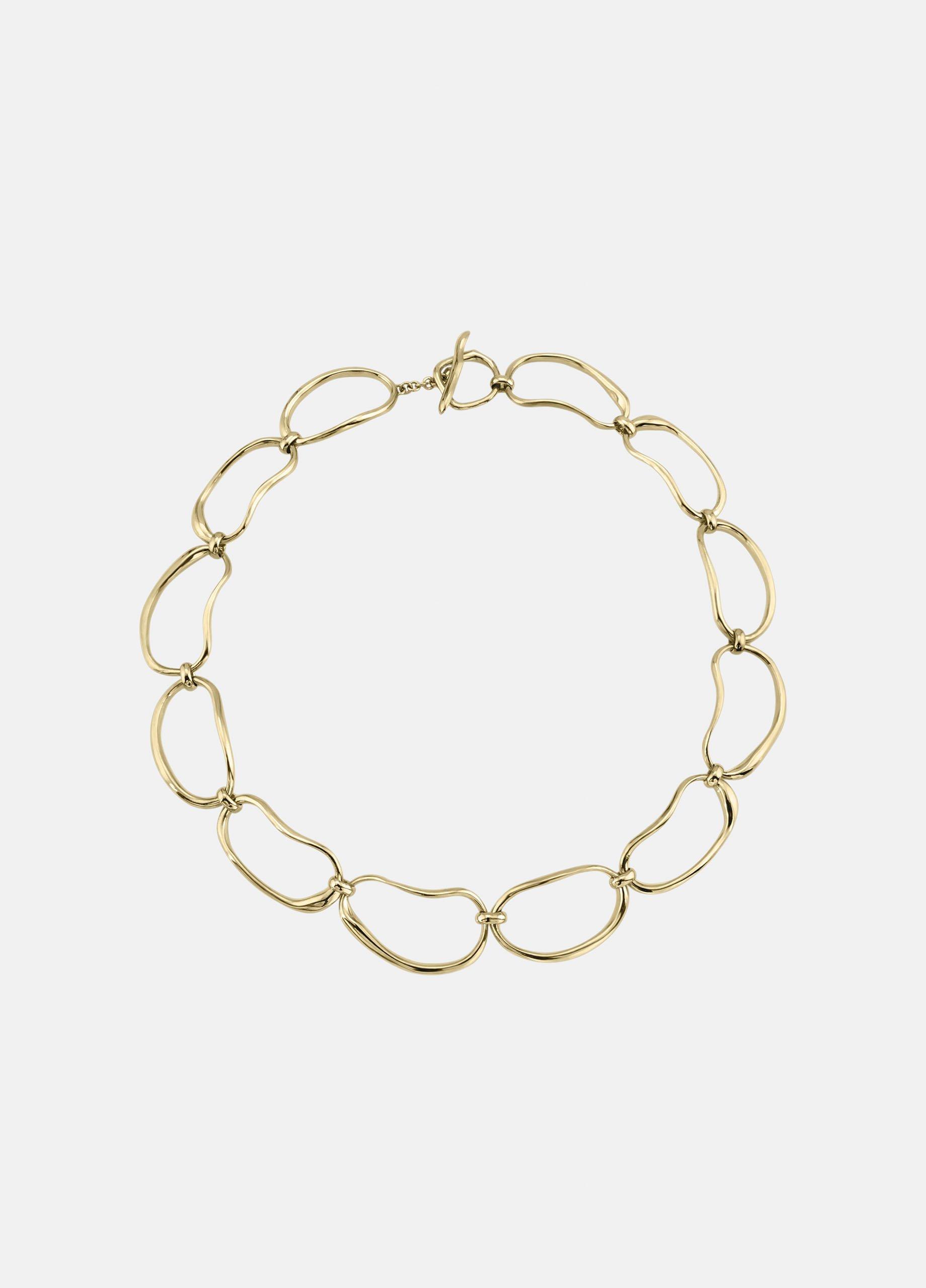 Modern Weaving / Hand Formed Oval Link Chain Necklace image number 0