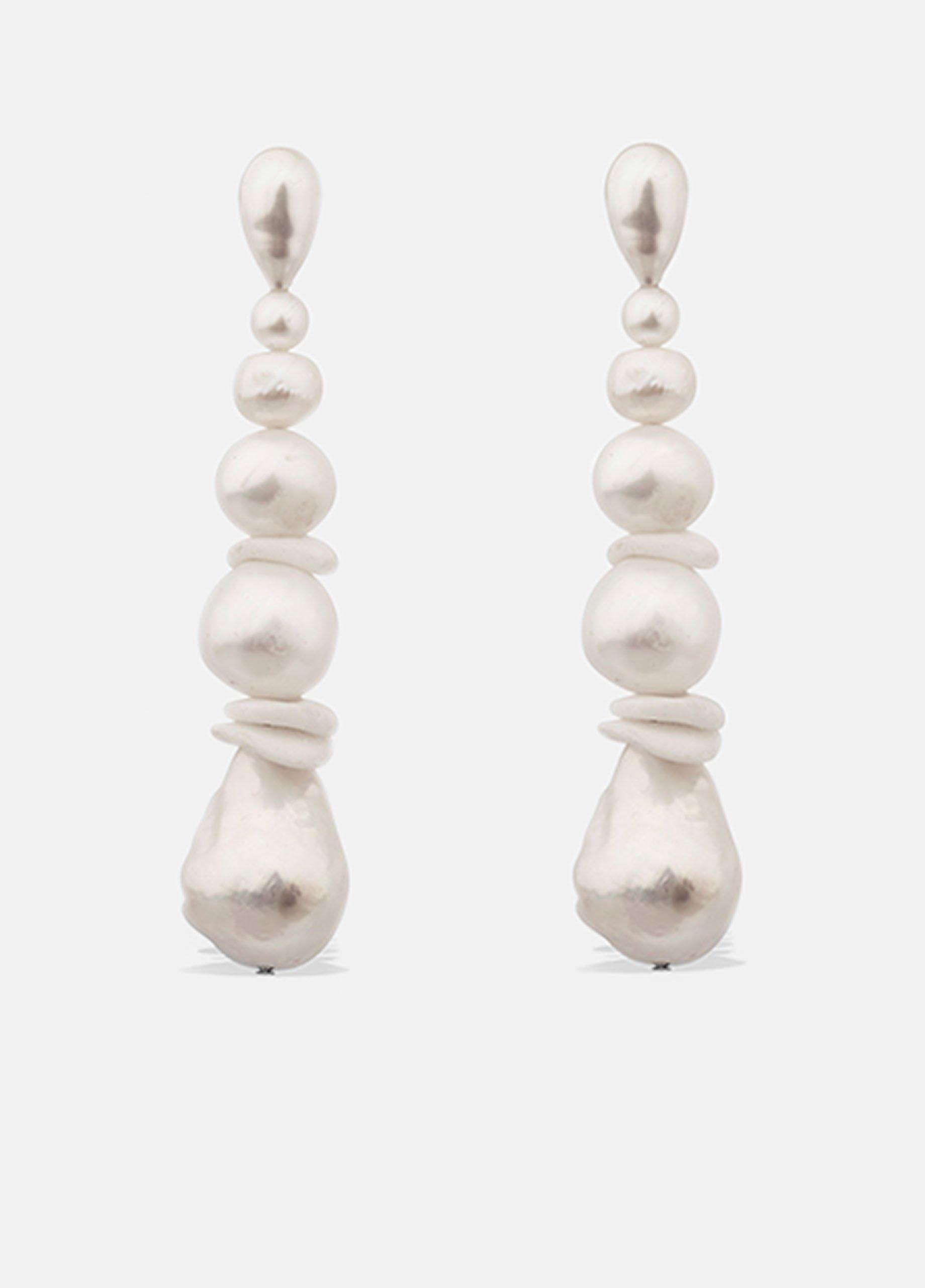 Pulp - Pearl and Zirconia Recycled Gold Vermeil Earrings