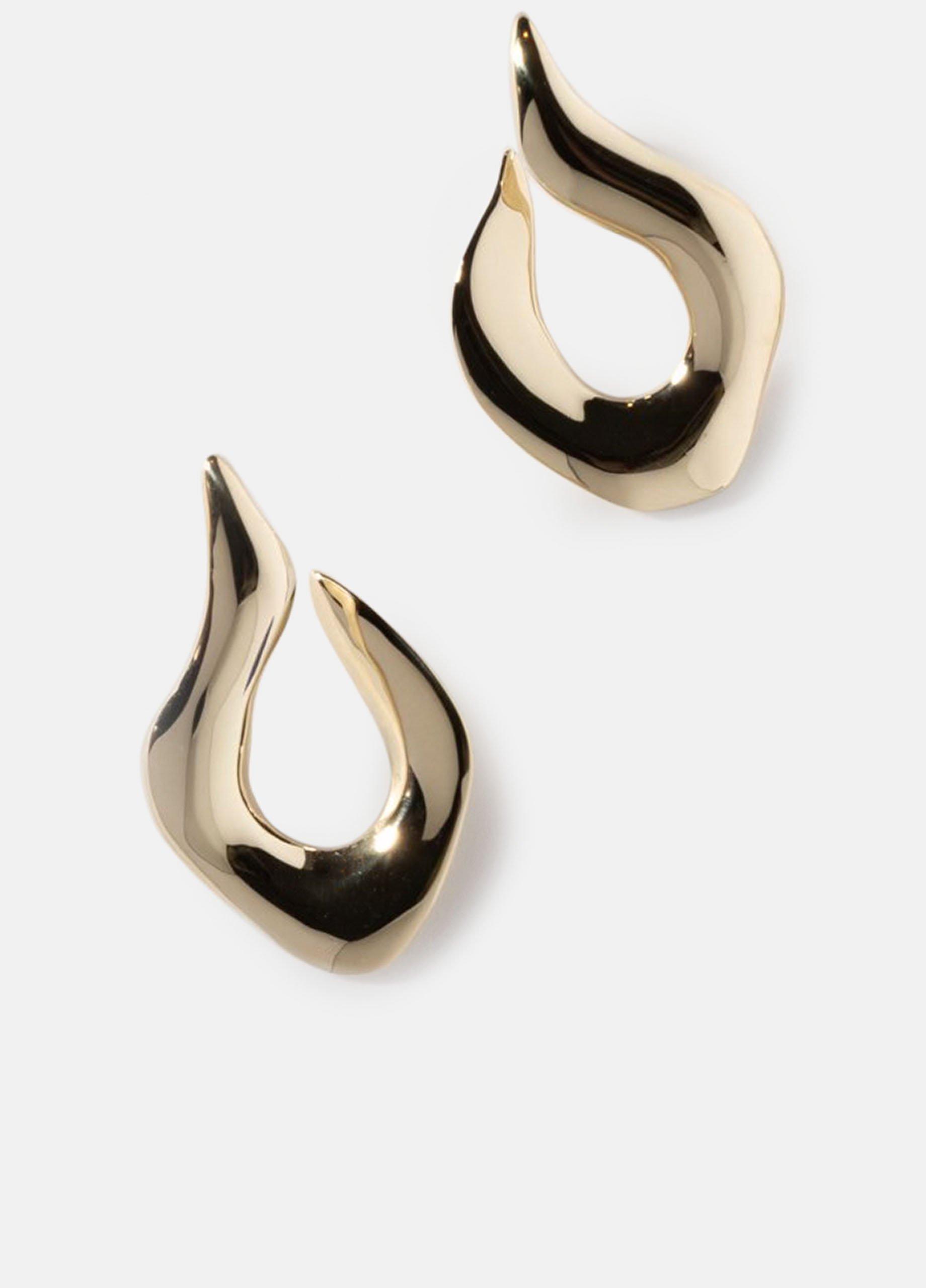 CHANEL Metal CC Engraved Stud Earrings Silver 253429