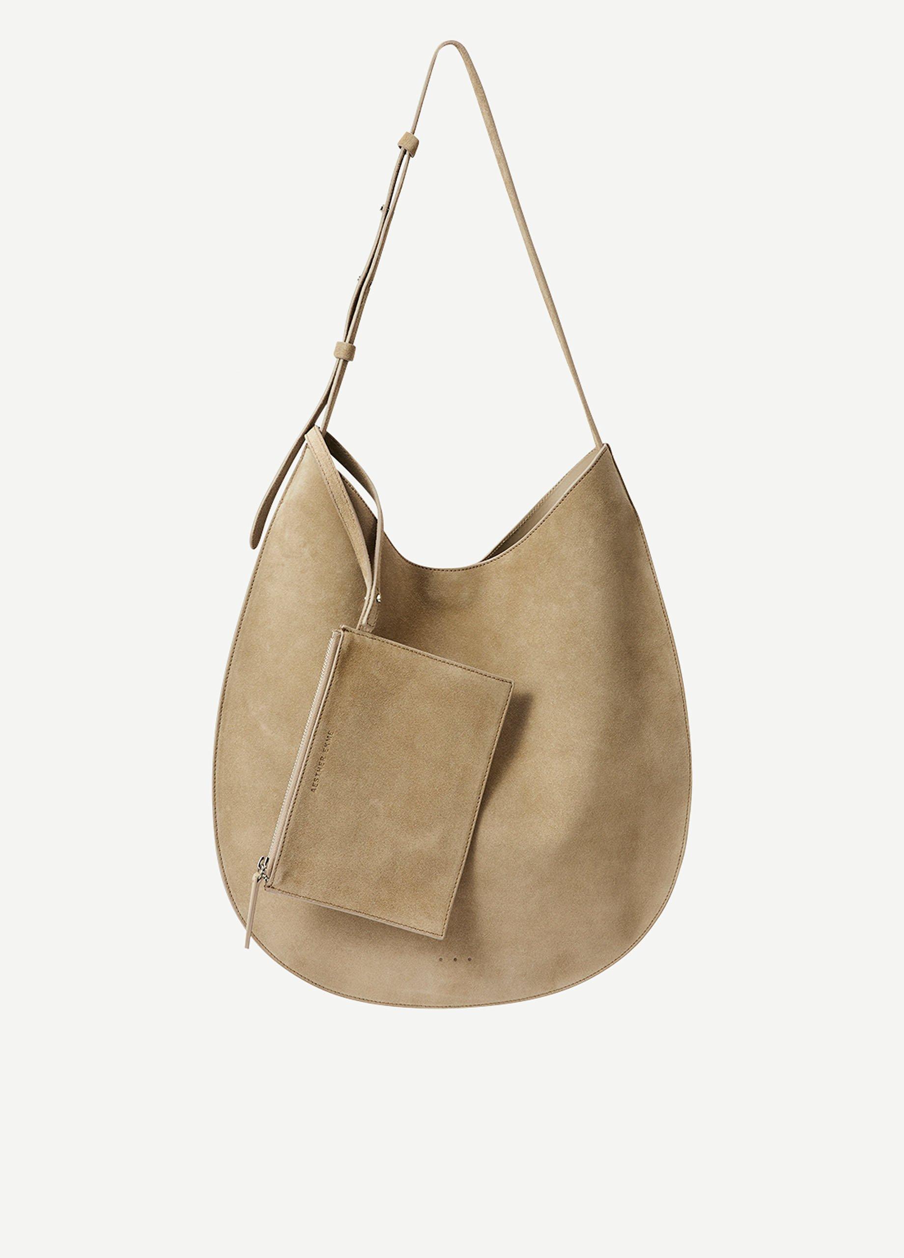 Flat Hobo Shoulder Bag in Yellow Aesther Ekme