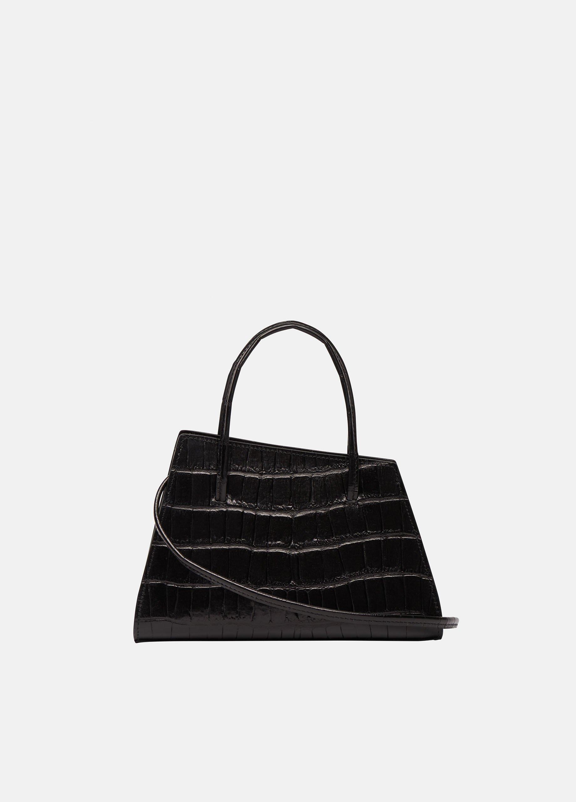 Slanted croc embossed leather bag - Little Liffner - Women