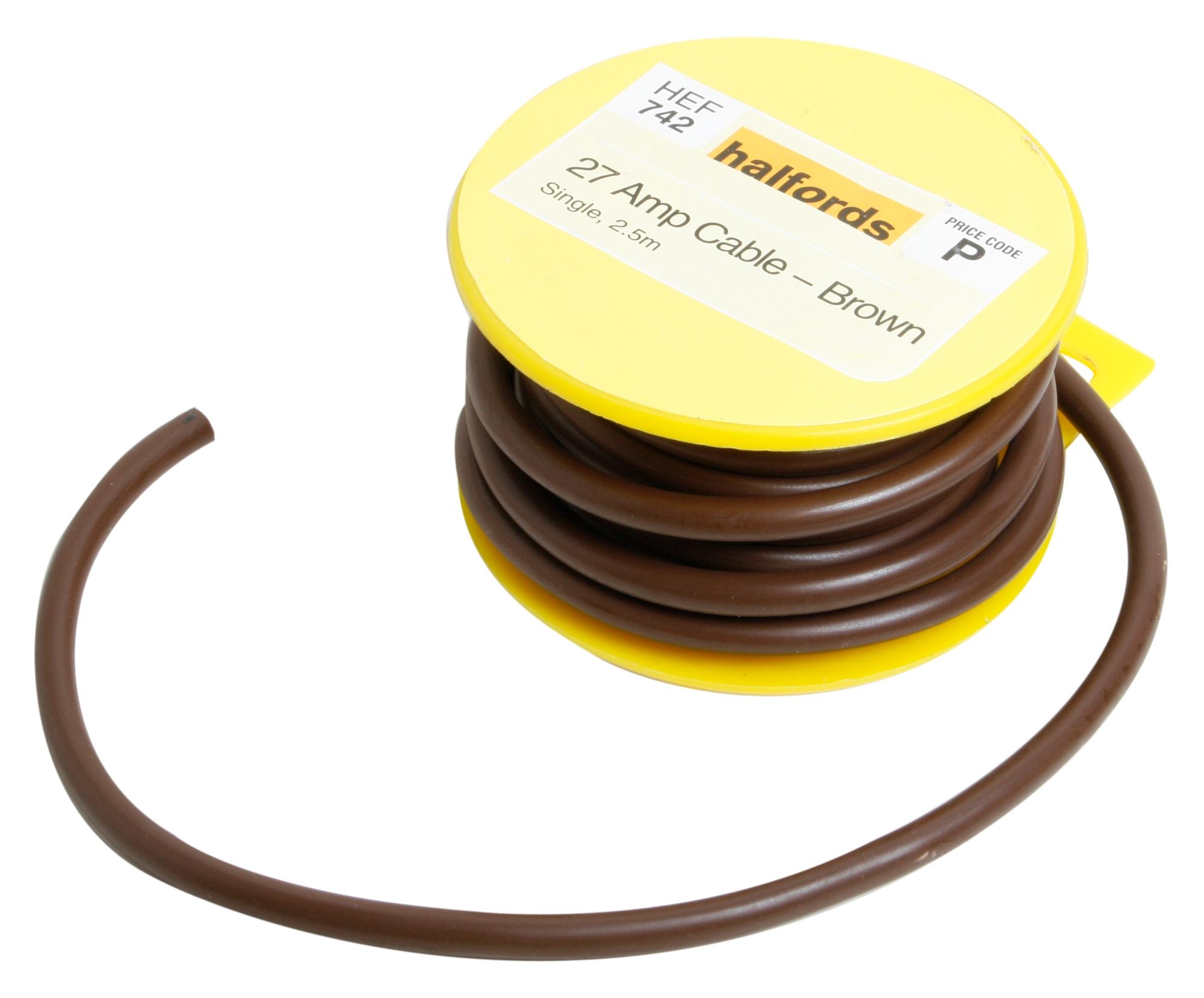 Halfords 27 Amp Cable Brown HEF742 Halfords UK