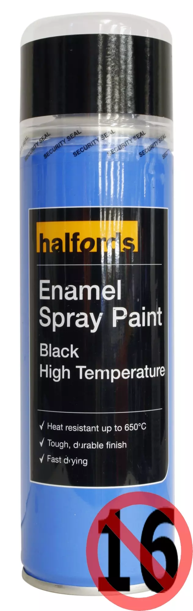 Halfords Enamel Spray Paint Metallic Black 300ml