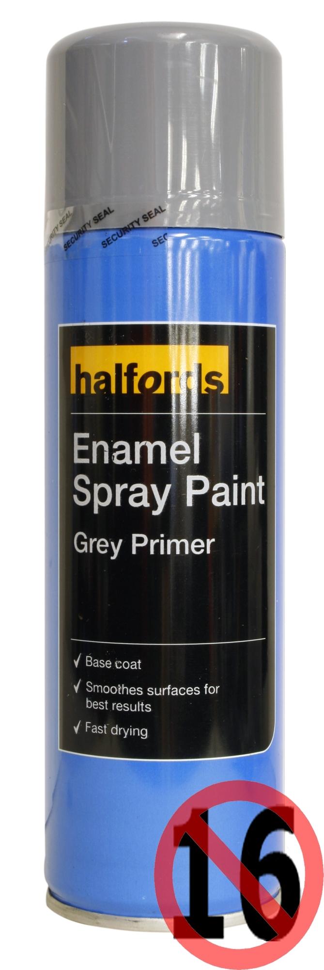 Halfords Enamel Primer Spray Paint Grey 300ml Halfords IE