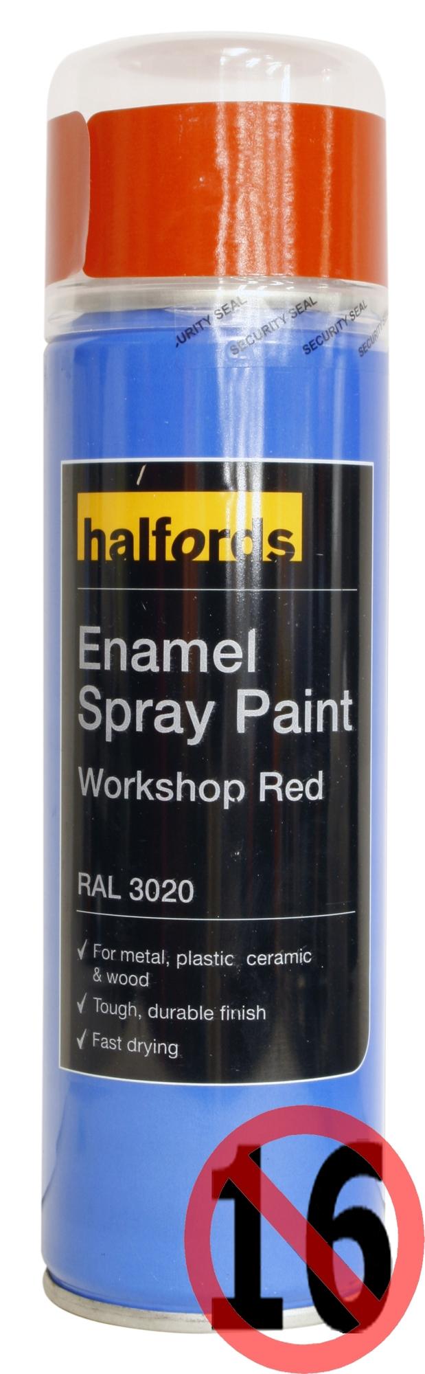 Halfords Enamel Spray Paint Red 300ml Halfords IE