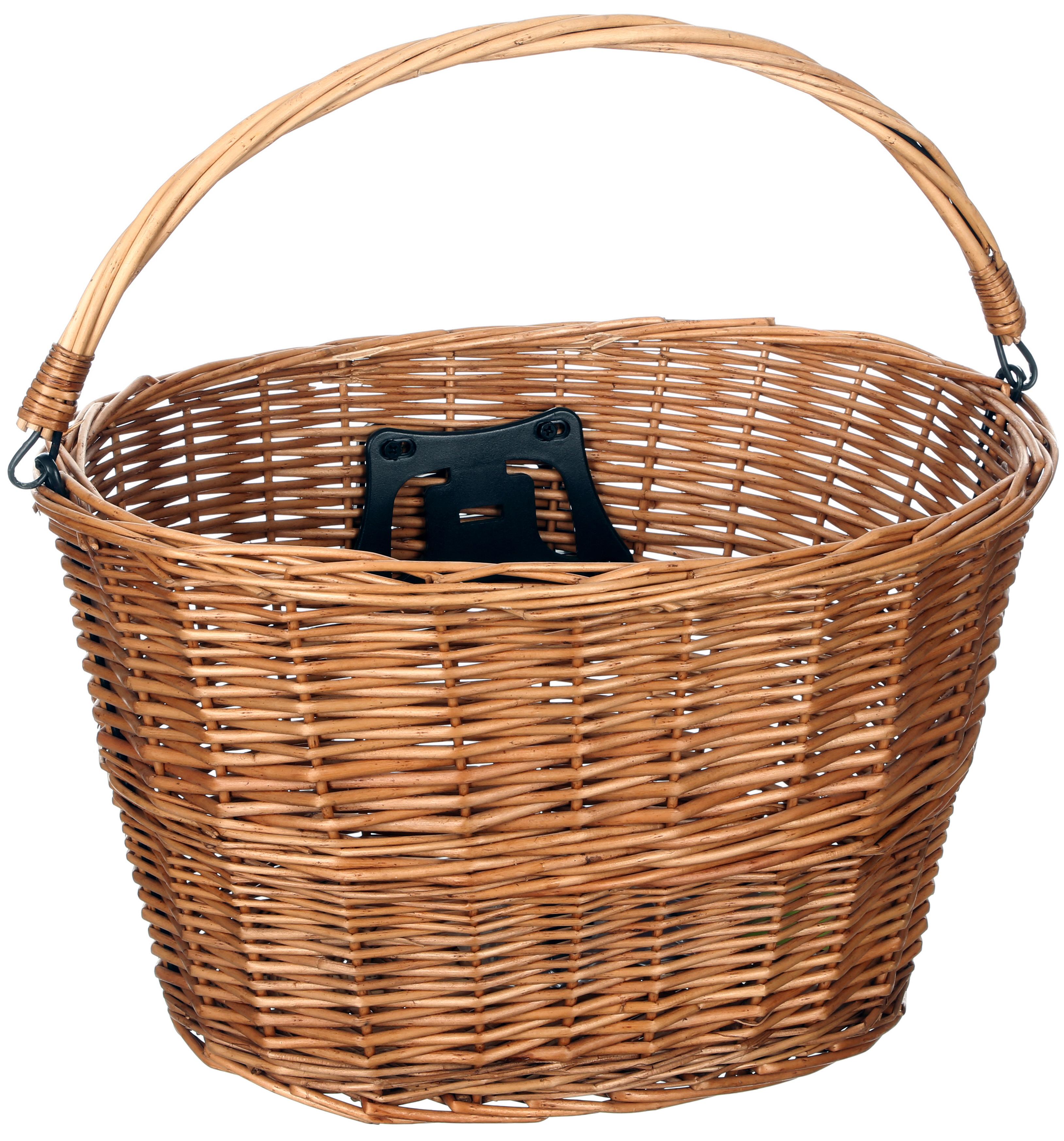 wicker bike basket with support