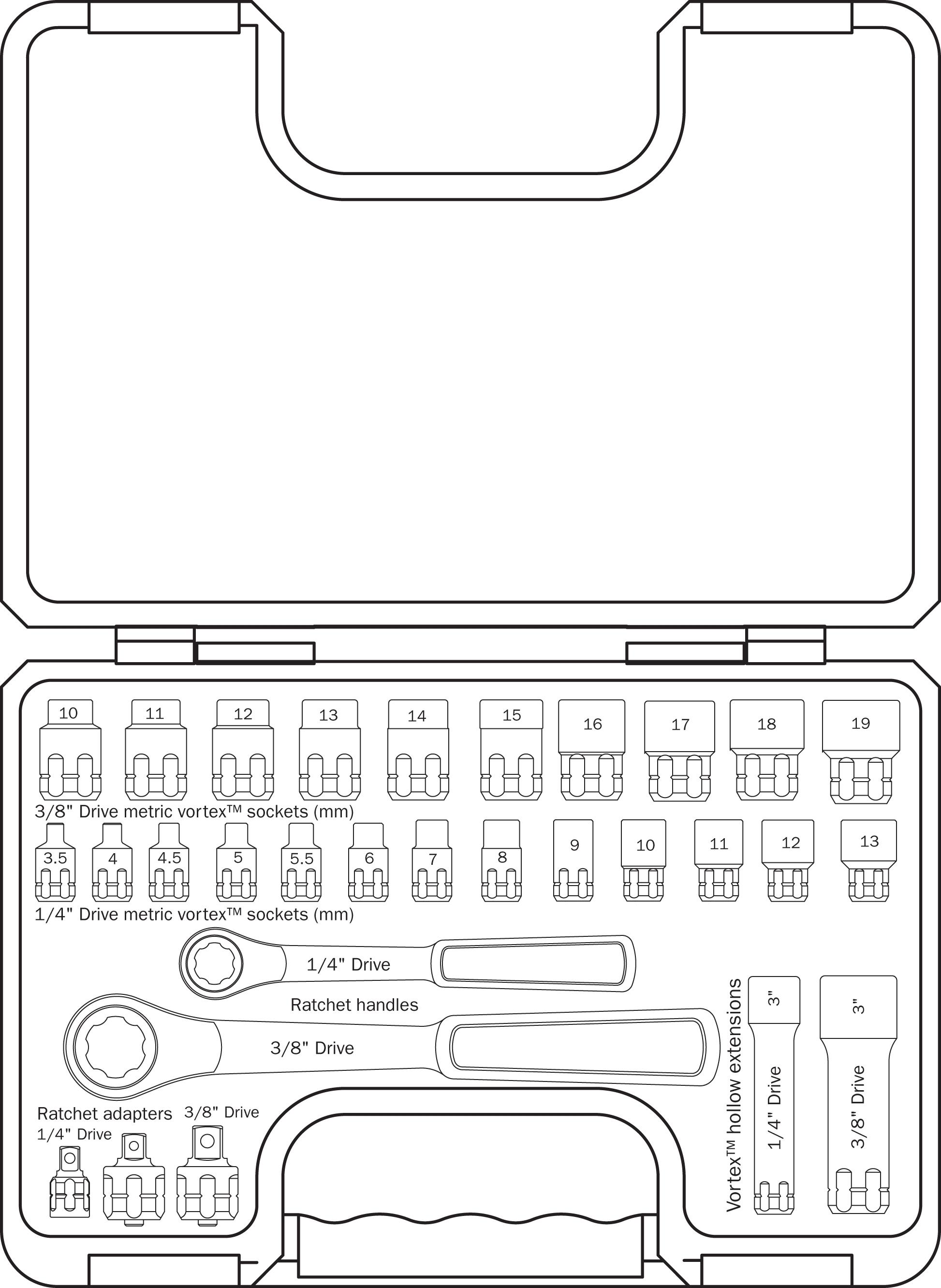Halfords Advanced 30 Piece Metric Vortex Socket Set 1 4 3 8 Halfords Uk