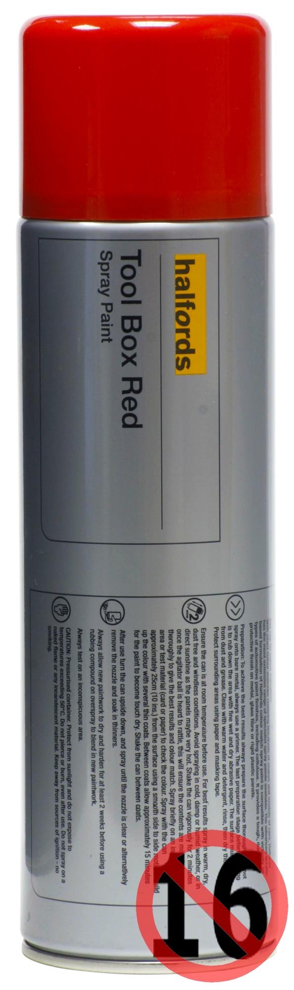 Halfords Toolbox RED Spray Paint 500ml Halfords UK