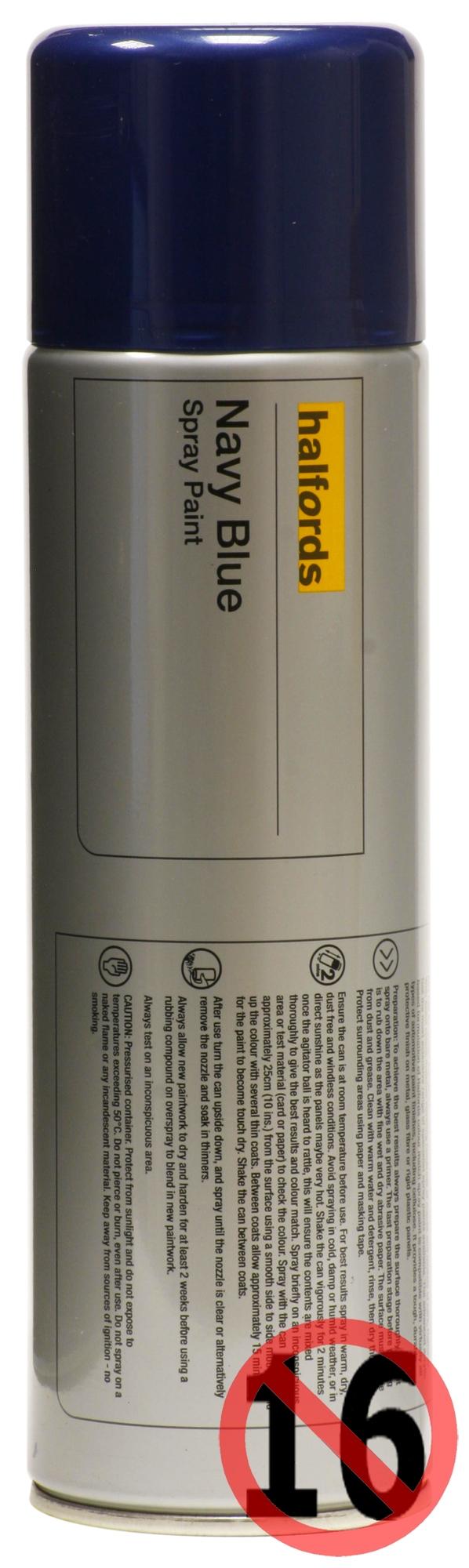 Halfords Dark BLUE Navy Spray Paint 500ml Halfords UK