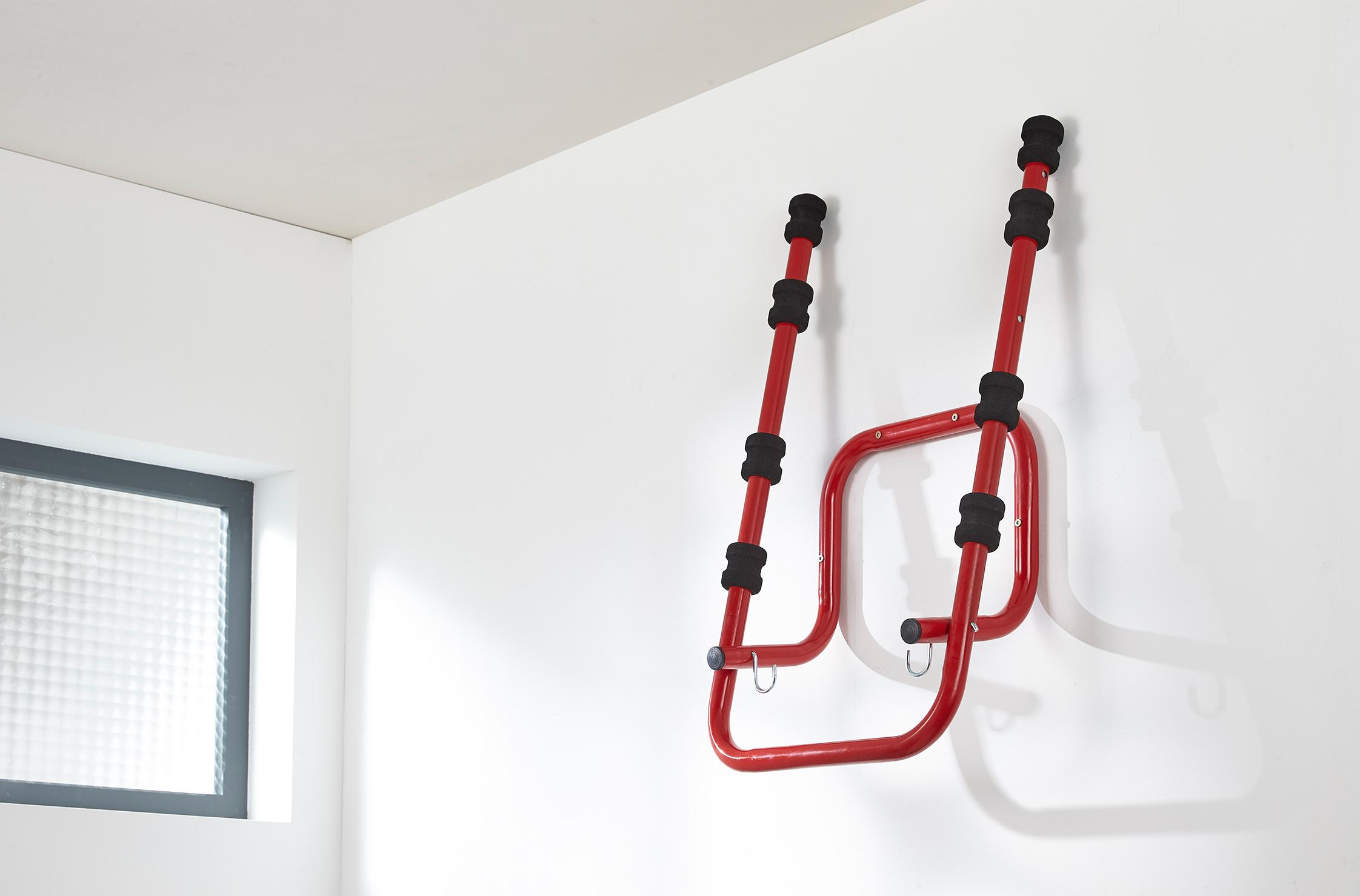 mottez folding & telescopic 4 bike wall rack